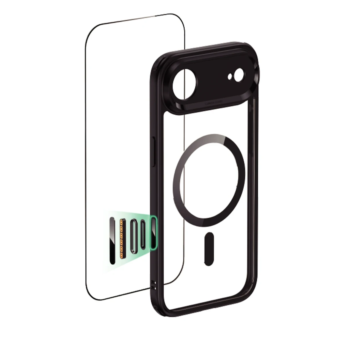 ESR Apple iPhone 17 Air Classic Hybrid Magsafe Kapak + Cam Hediyeli Set - Siyah