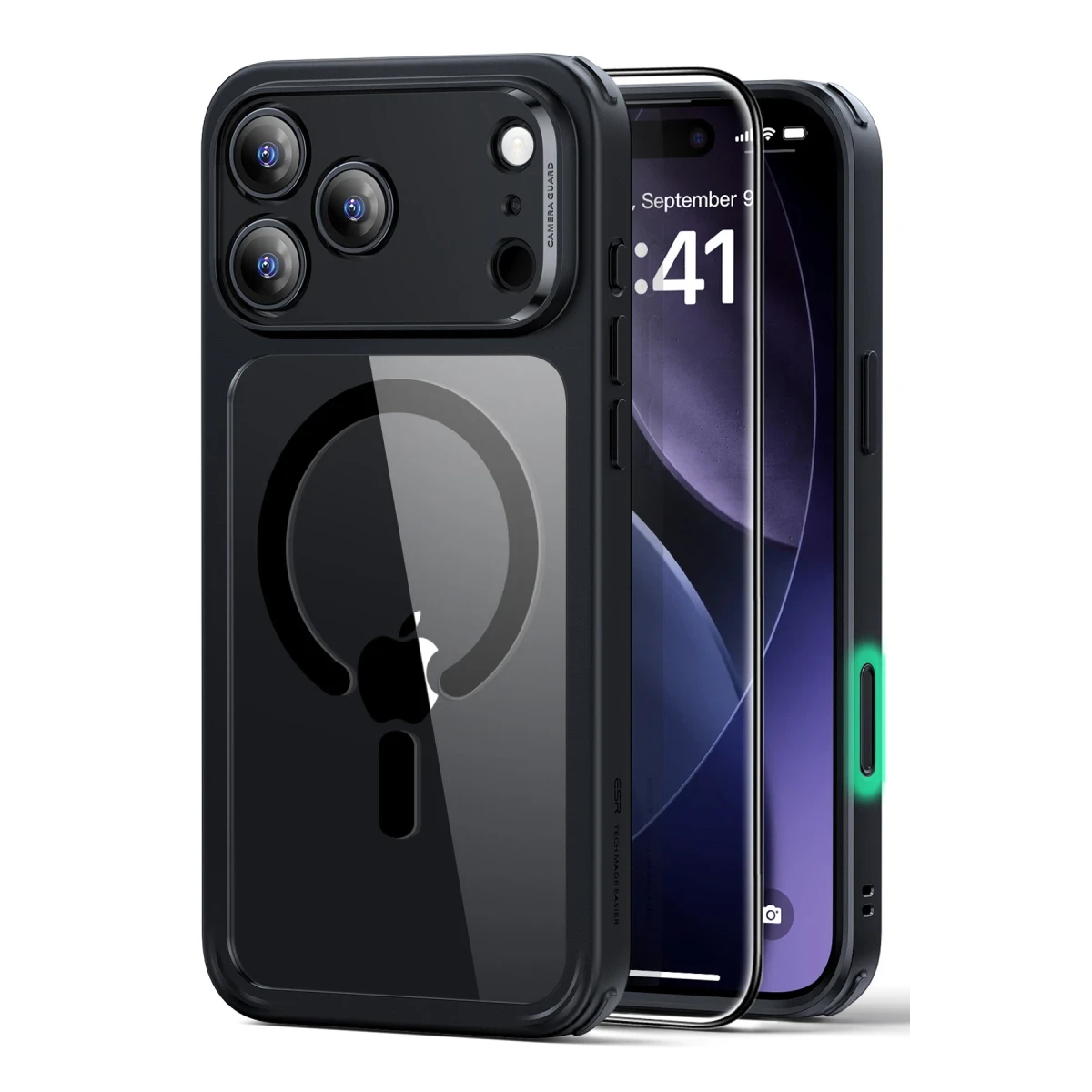 ESR Apple iPhone 17 Pro Classic Hybrid Magsafe Kapak + Cam Hediyeli Set - Siyah