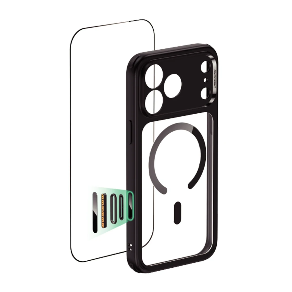 ESR Apple iPhone 17 Pro Classic Hybrid Magsafe Kapak + Cam Hediyeli Set - Siyah