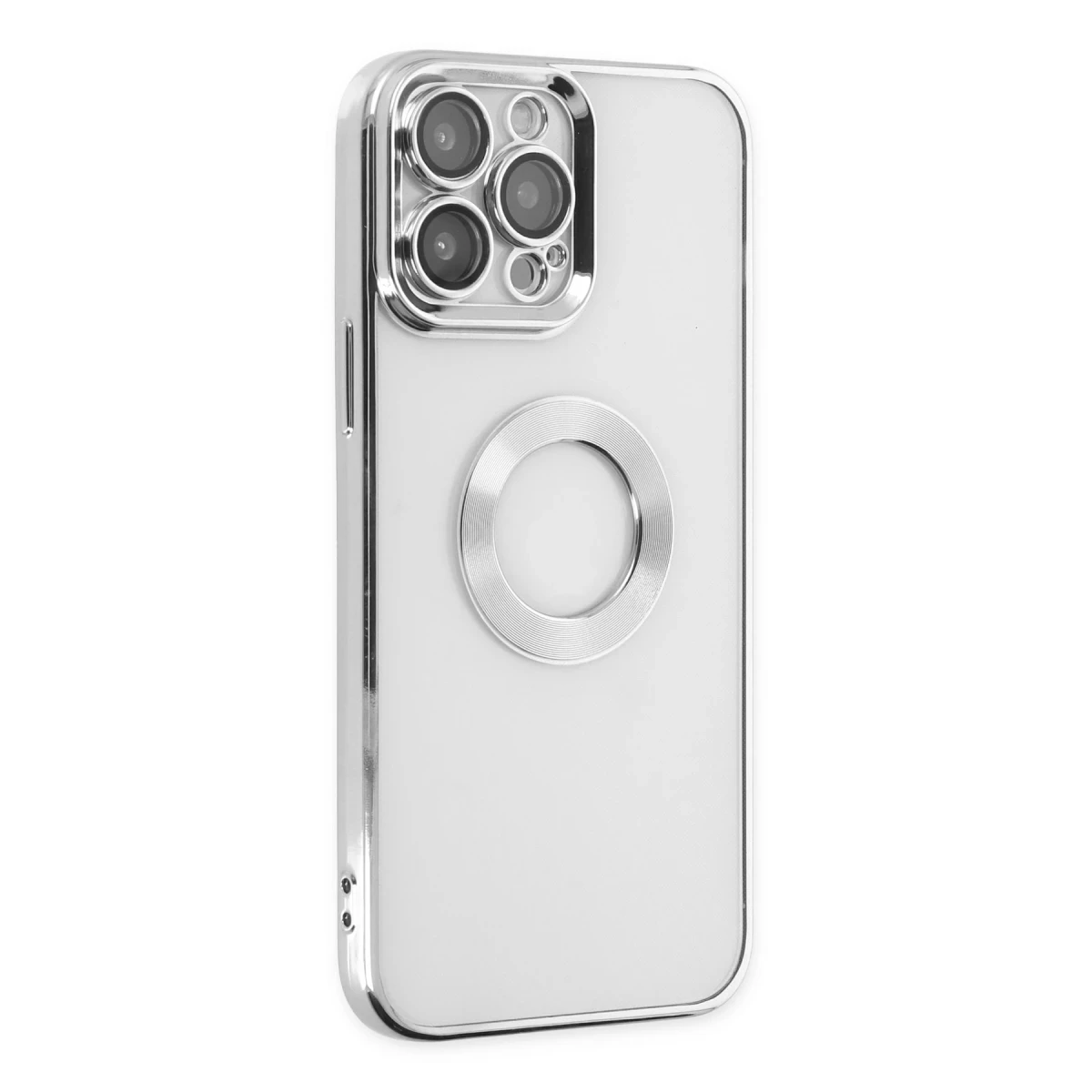 Newface Apple iPhone 13 Pro Kılıf Slot Silikon - Gümüş