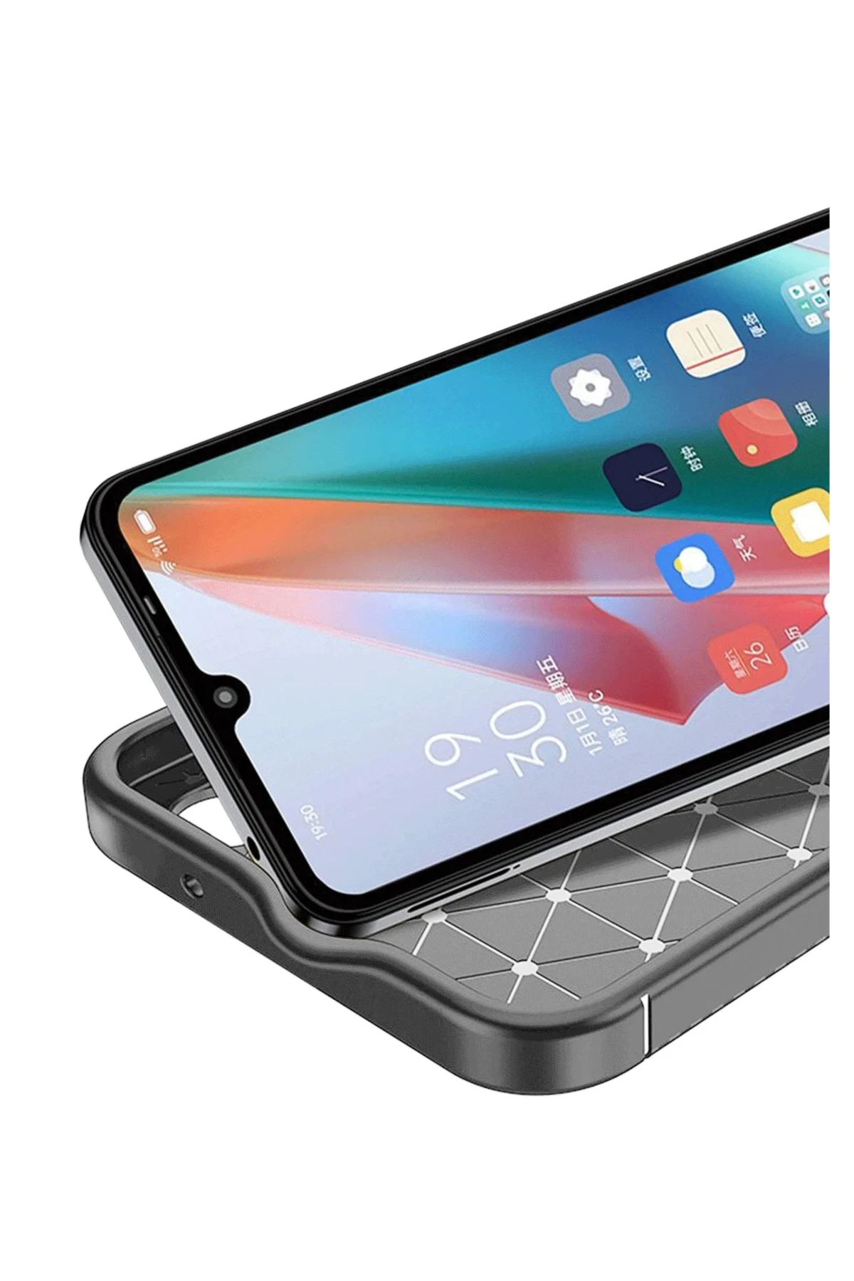Newface Samsung Galaxy A06 Kılıf Auto Focus Karbon Kapak - Gri