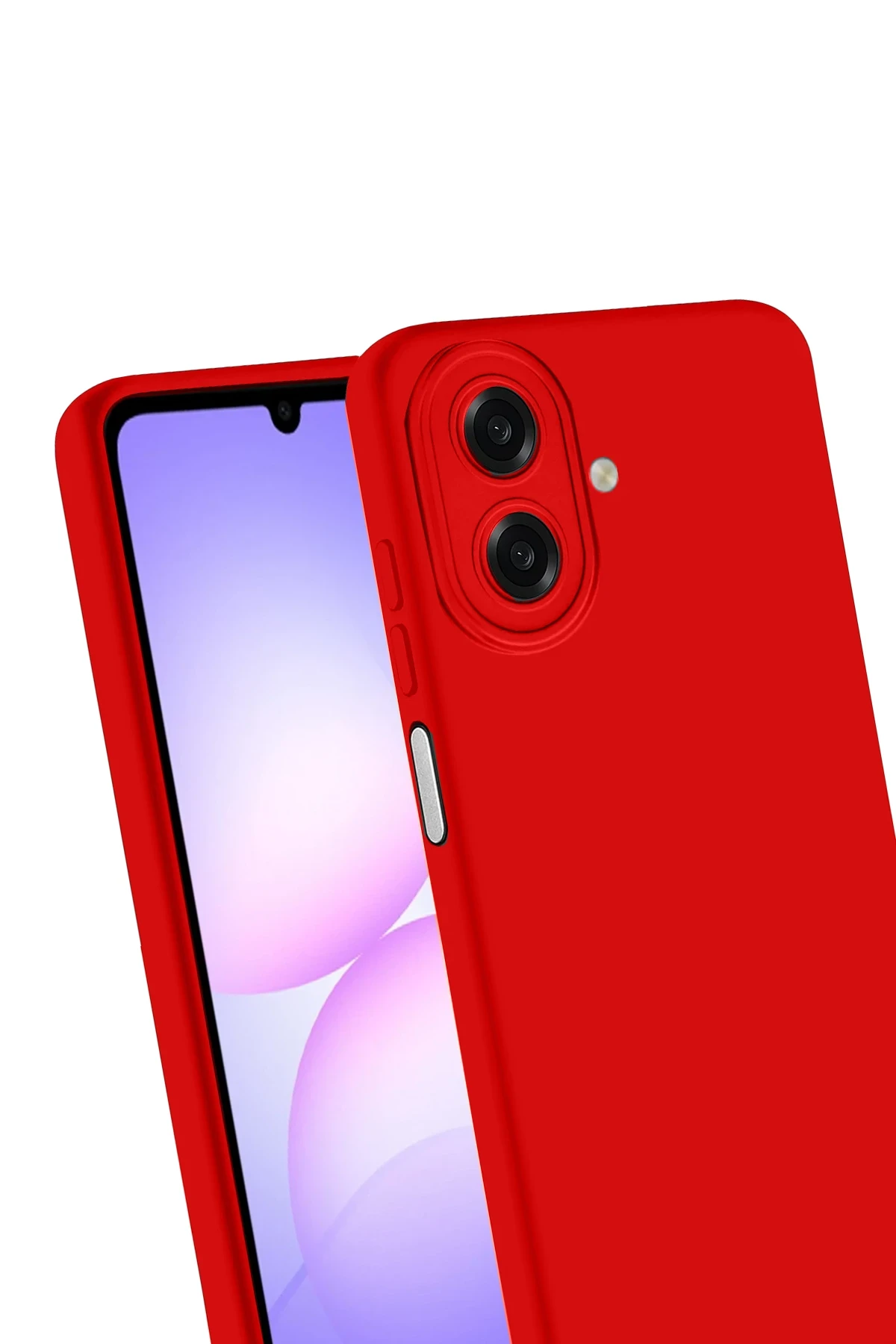 Newface Samsung Galaxy A07 Nano içi Kadife Silikon - Kırmızı