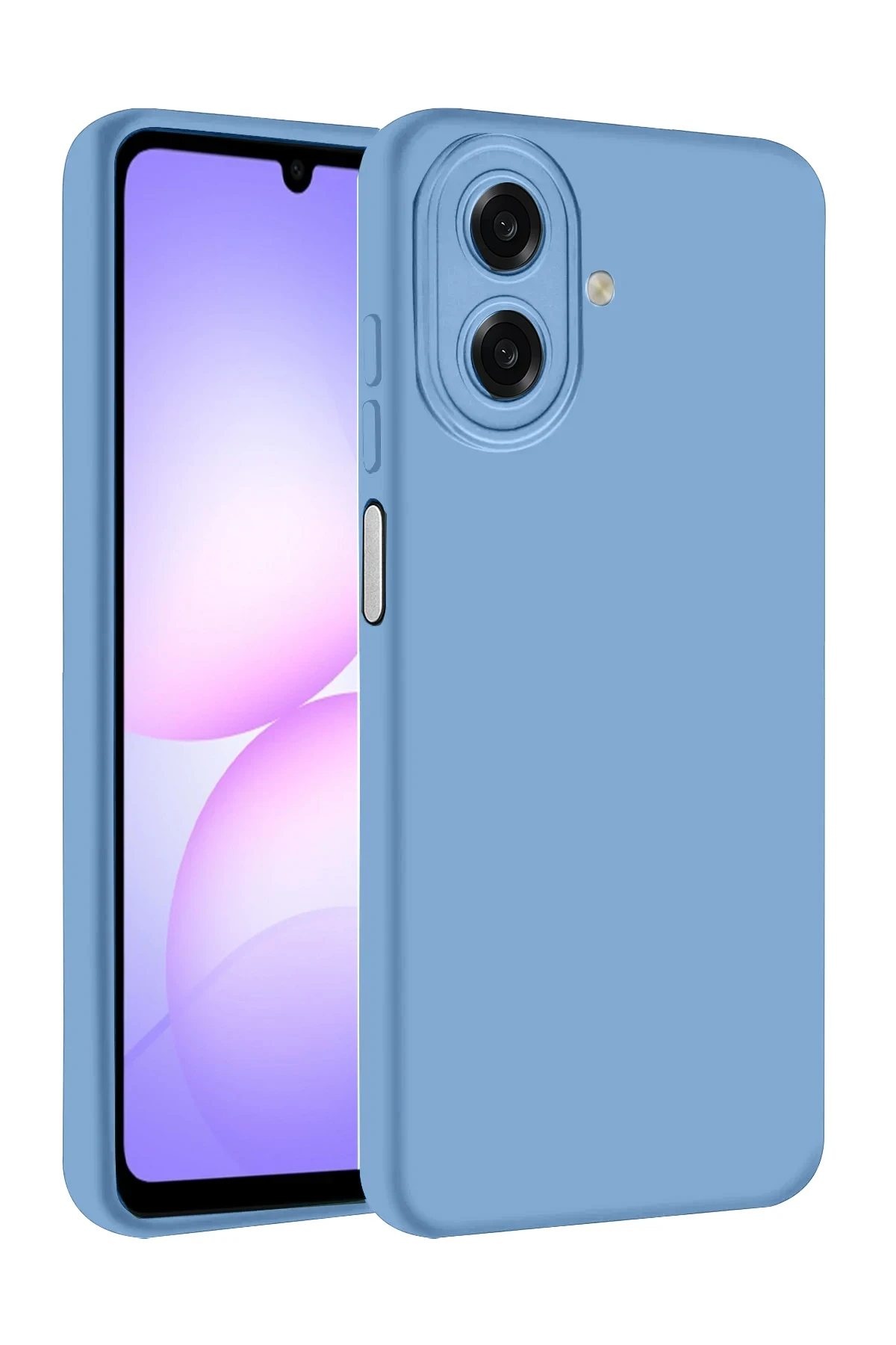 Newface Samsung Galaxy A07 Nano içi Kadife Silikon - Mavi