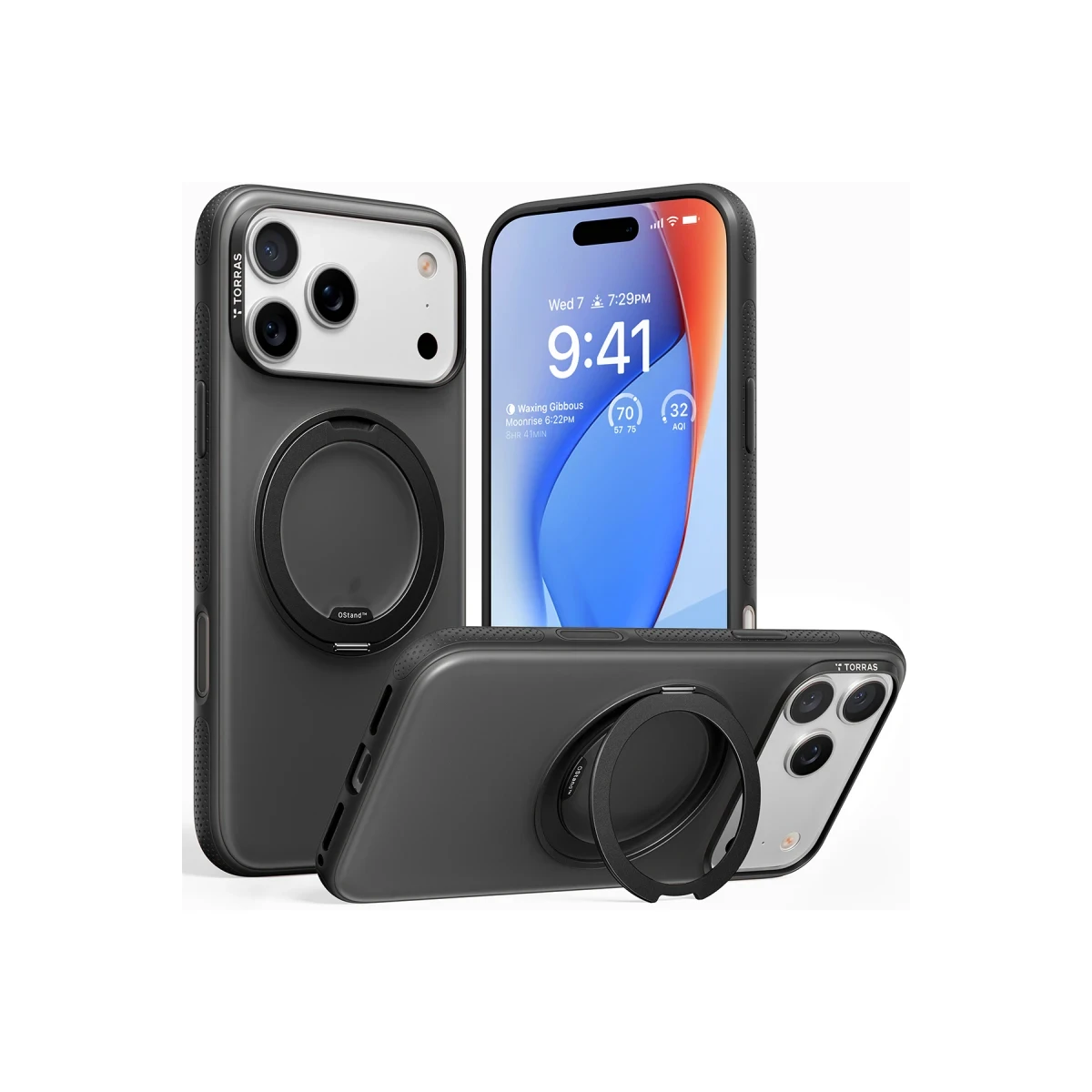 Torras Apple iPhone 17 Pro Max O Stand R Fitness Serisi Magsafe Kılıf - Siyah