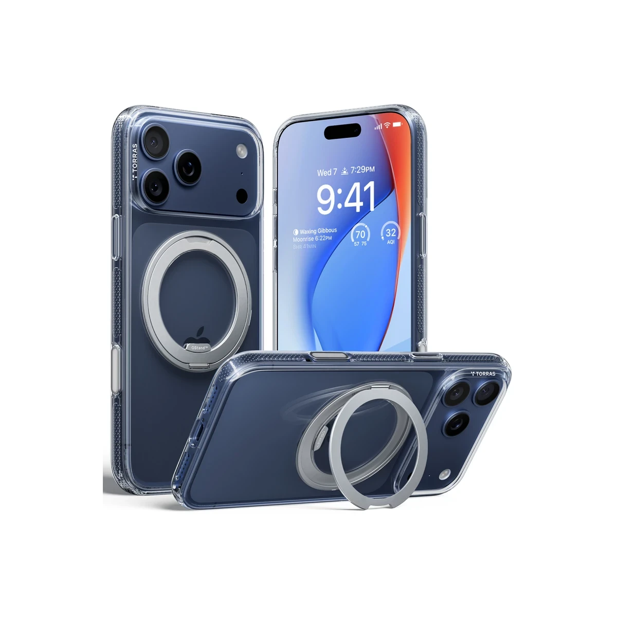 Torras Apple iPhone 17 Pro Max O Stand R Fitness Serisi Magsafe Kılıf - Şeffaf