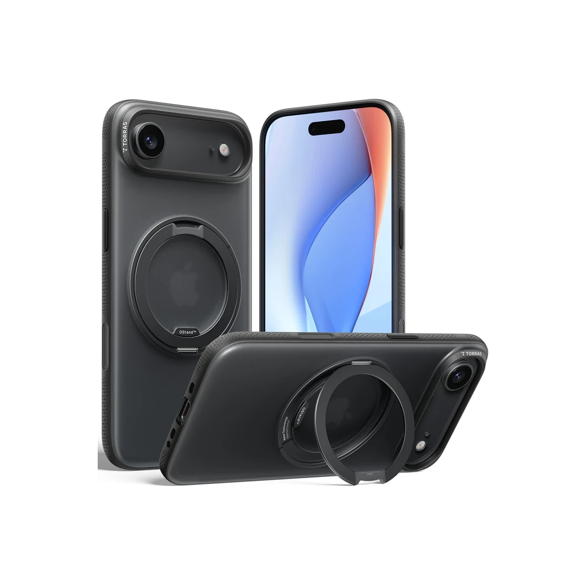 Torras Apple iPhone 17 Air O Stand R Fitness Serisi Magsafe Kılıf - Siyah