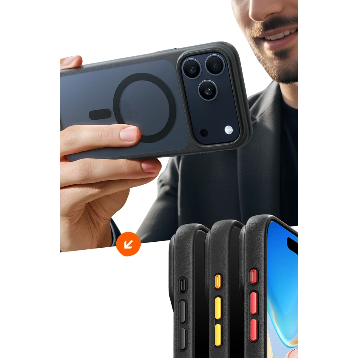 Torras Apple iPhone 17 Pro Guardian Magsafe Kılıf - Siyah