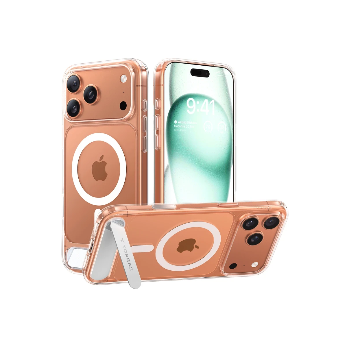 Torras Apple iPhone 17 Pro Max P Stand Serisi Magsafe Kılıf - Şeffaf