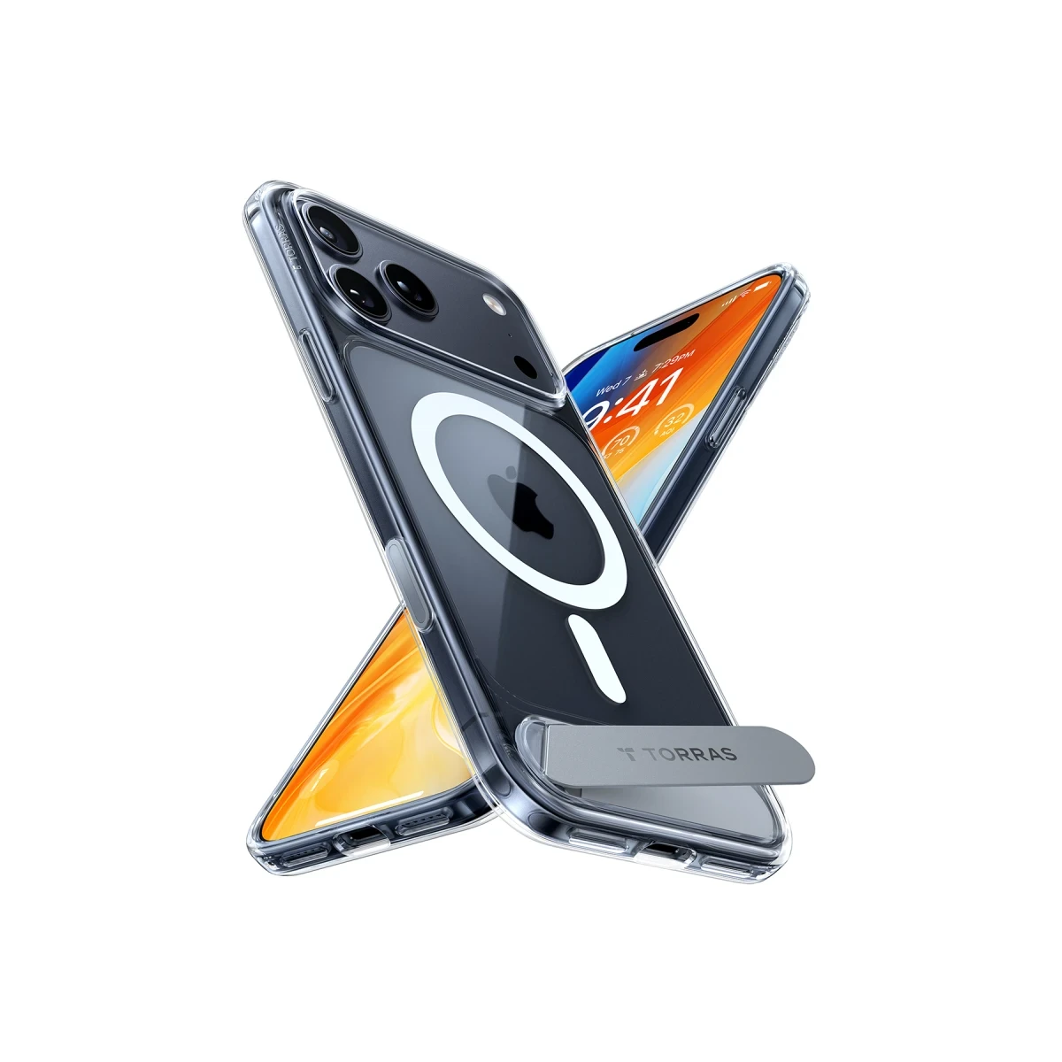 Torras Apple iPhone 17 Pro Max P Stand Serisi Magsafe Kılıf - Şeffaf