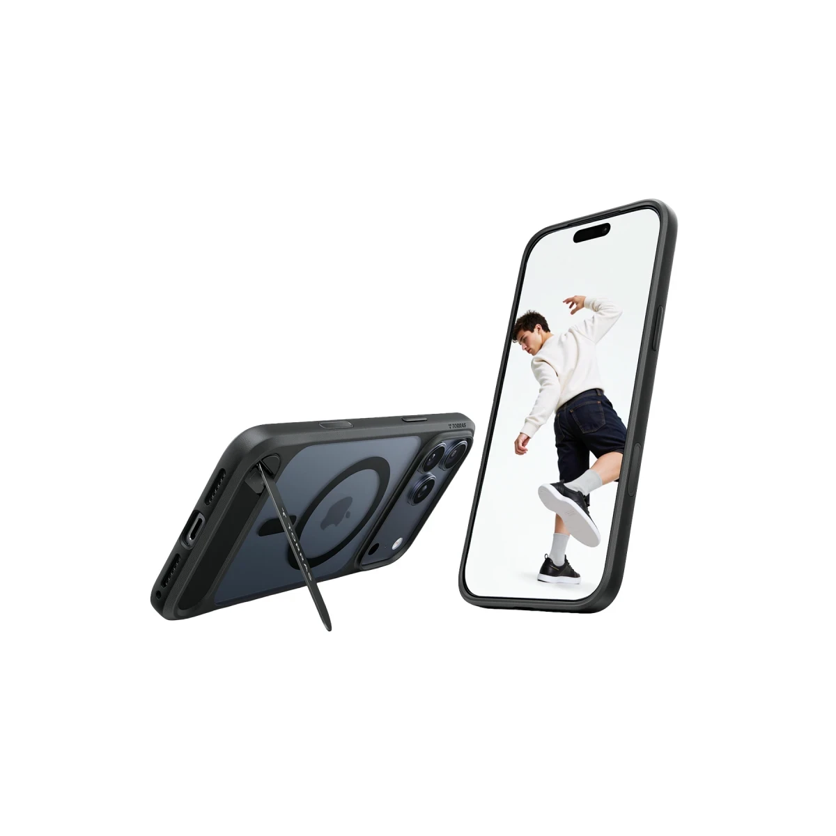 Torras Apple iPhone 17 Pro P Stand Serisi Magsafe Kılıf - Siyah