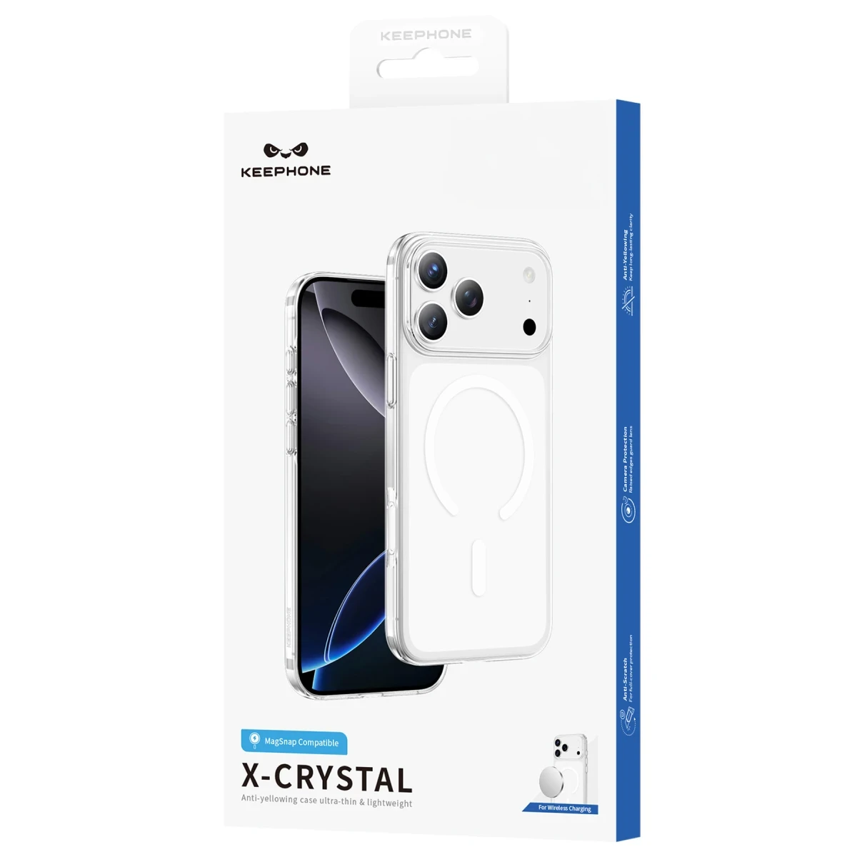 Keephone Apple iPhone 17 X-Crystal Slim Magsafe Kılıf - Şeffaf