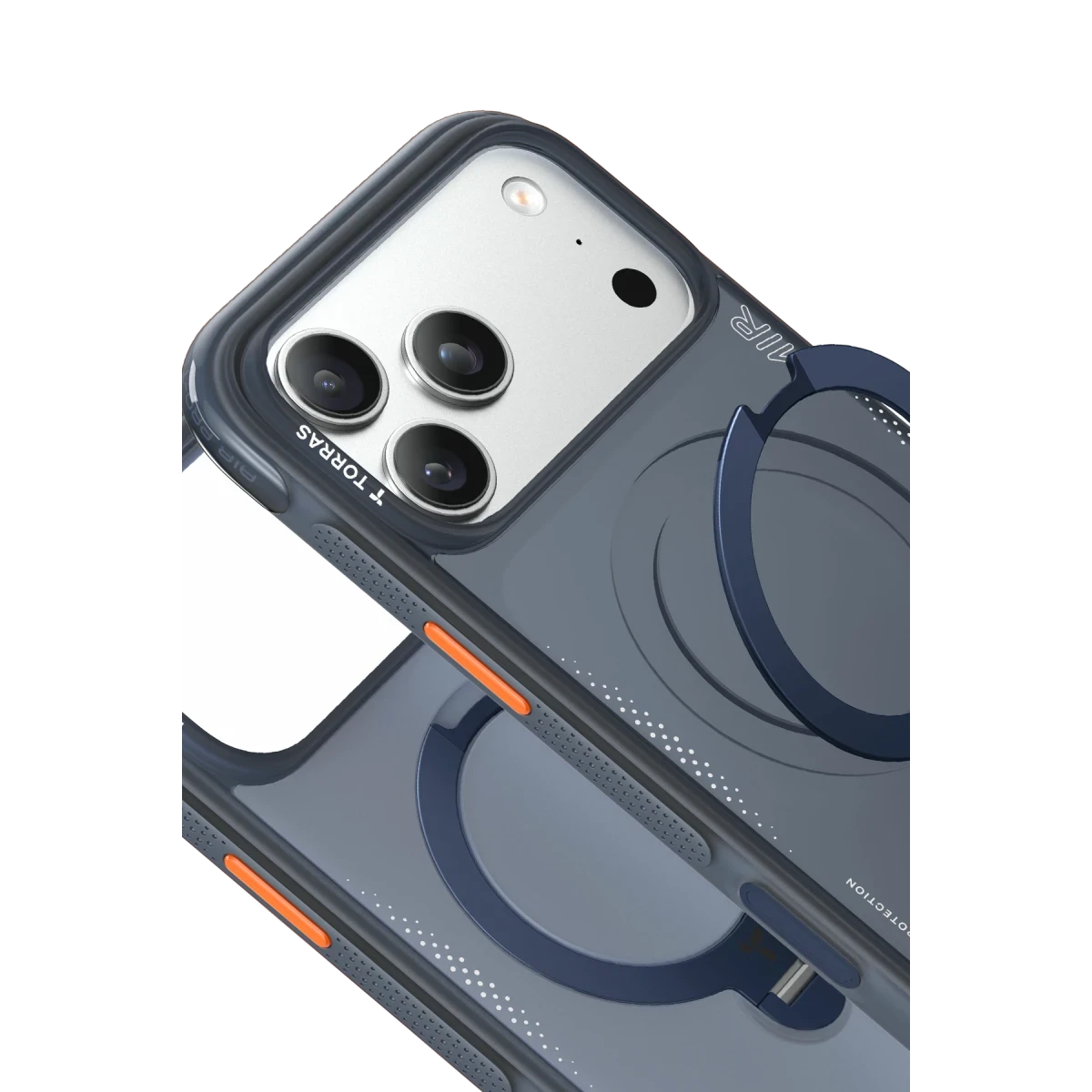 Torras Apple iPhone 17 Pro Max O Stand Spin Air Serisi Magsafe Kılıf - Lacivert