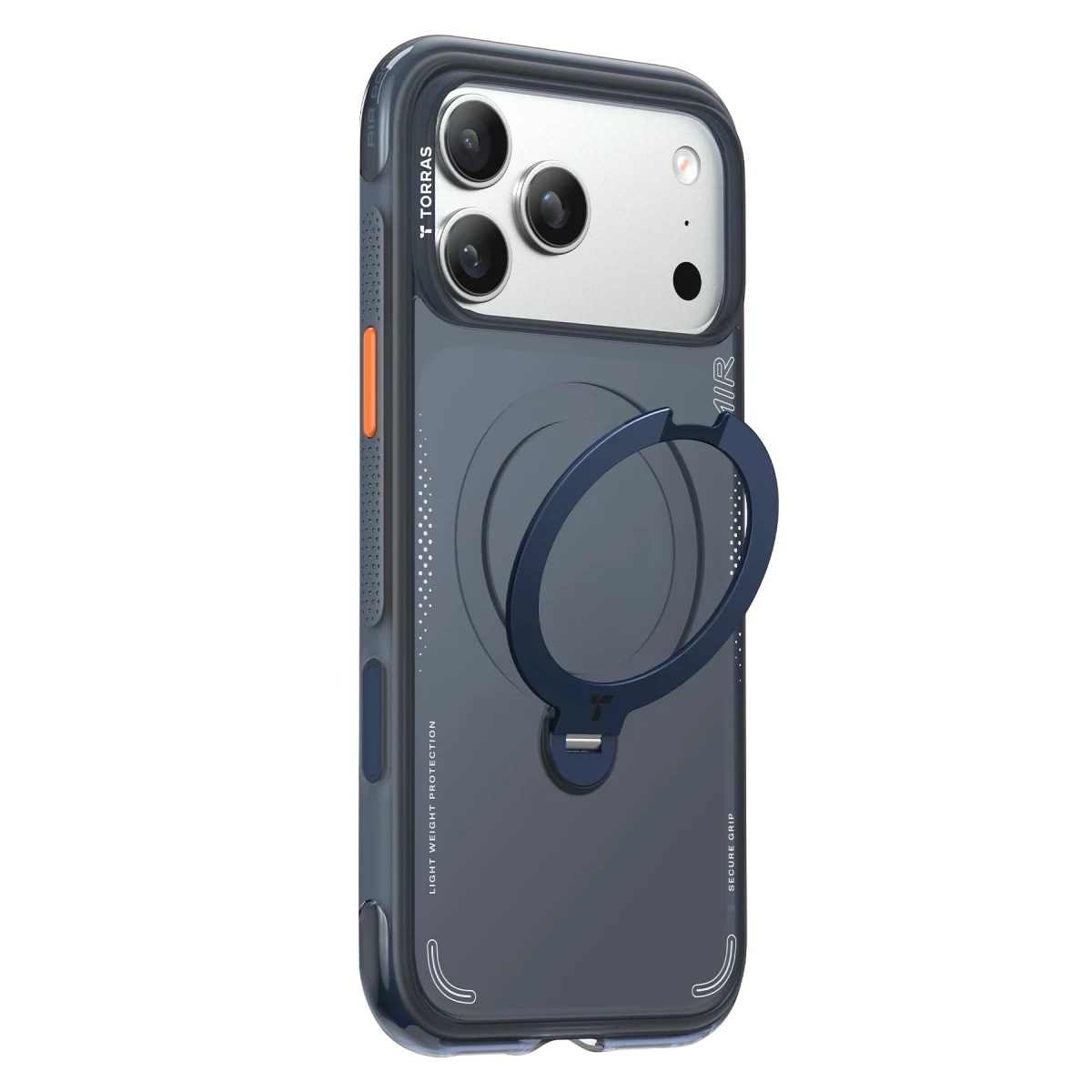 Torras Apple iPhone 17 Pro Max O Stand Spin Air Serisi Magsafe Kılıf - Lacivert