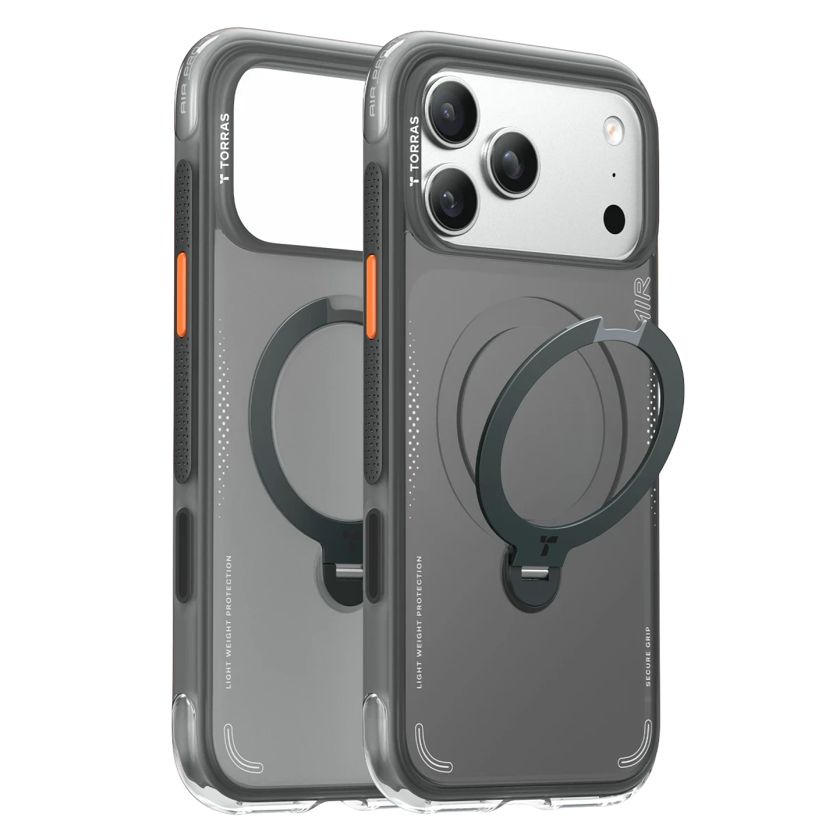 Torras Apple iPhone 17 Pro Max O Stand Spin Air Serisi Magsafe Kılıf - Siyah