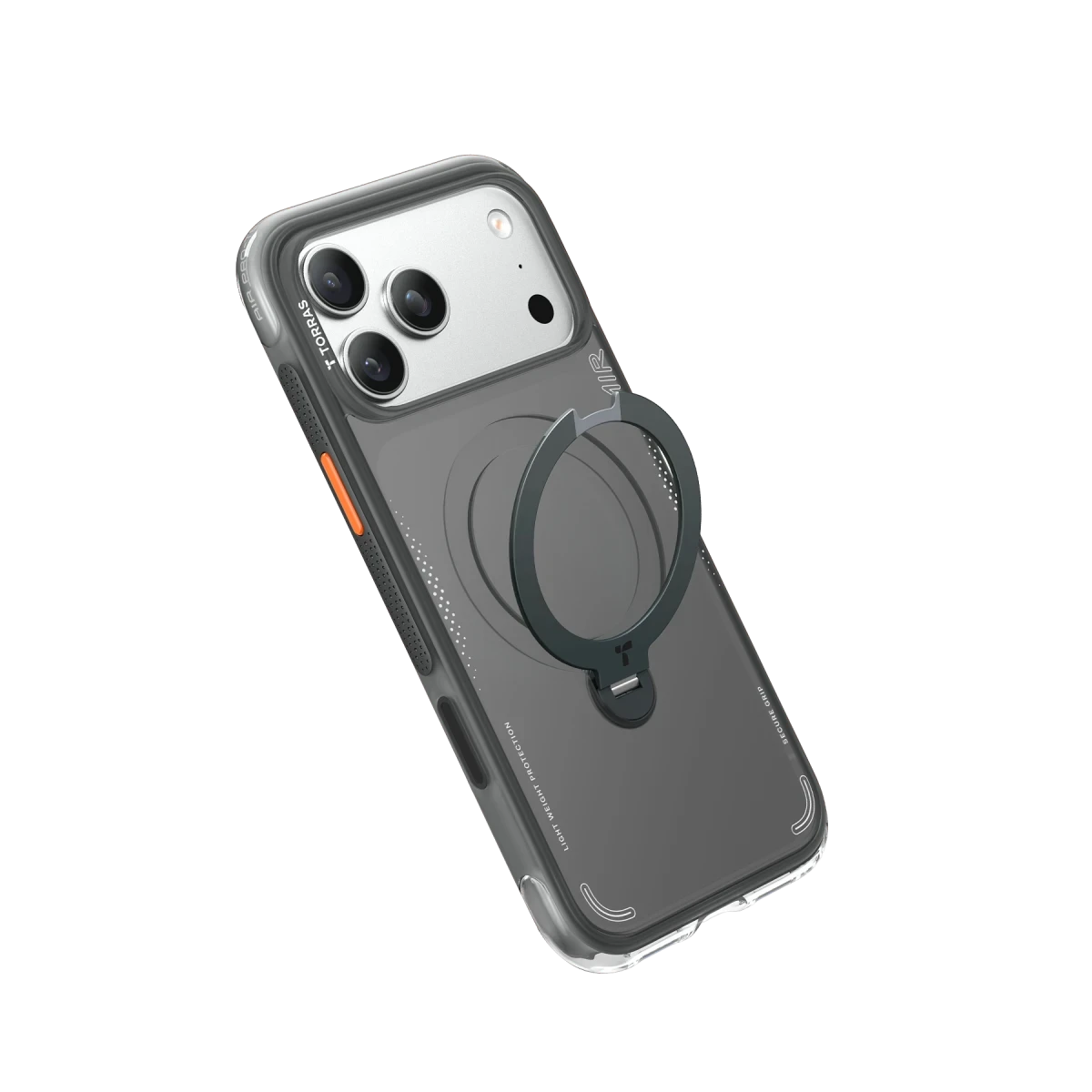 Torras Apple iPhone 17 Pro Max O Stand Spin Air Serisi Magsafe Kılıf - Siyah