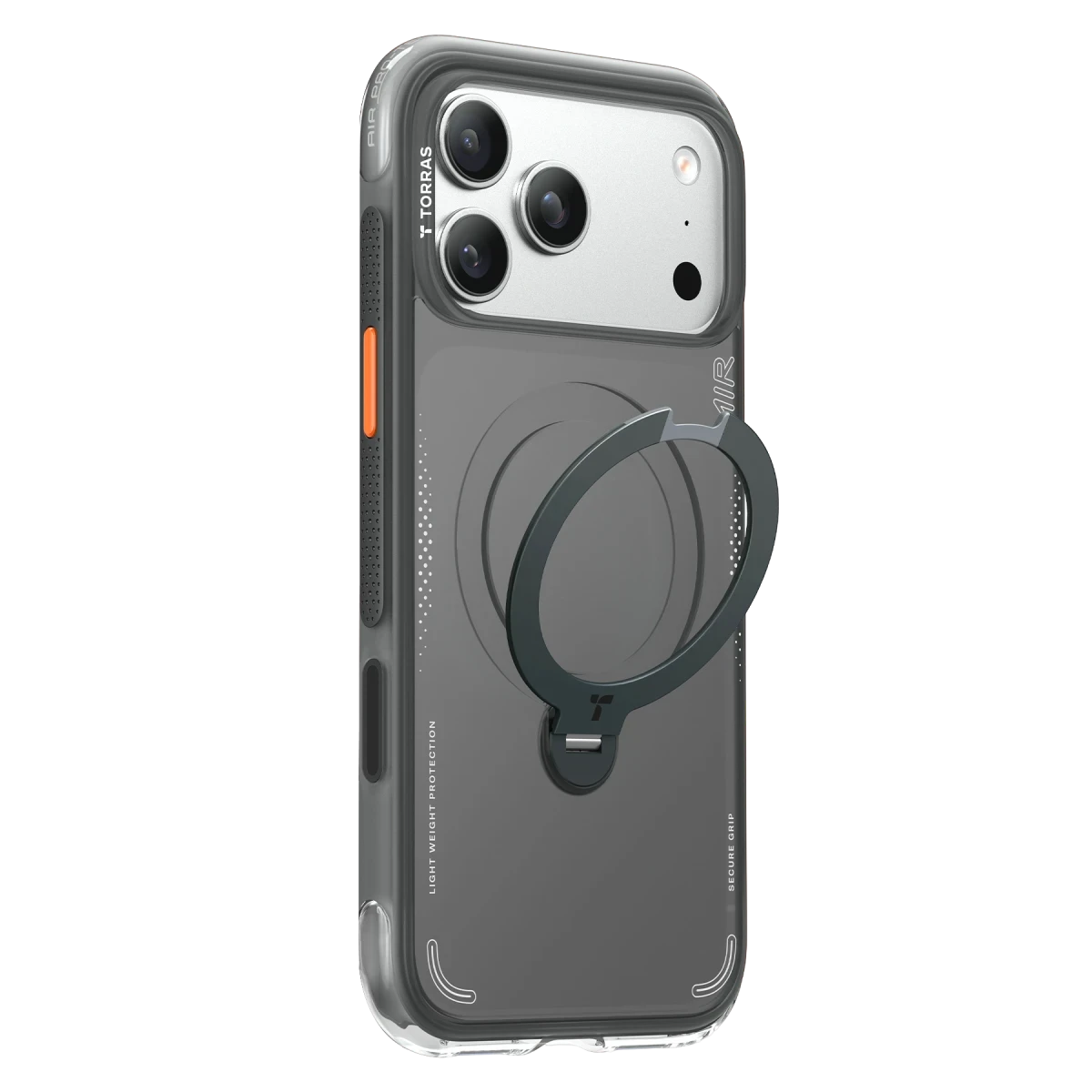 Torras Apple iPhone 17 Pro O Stand Spin Air Serisi Magsafe Kılıf - Siyah