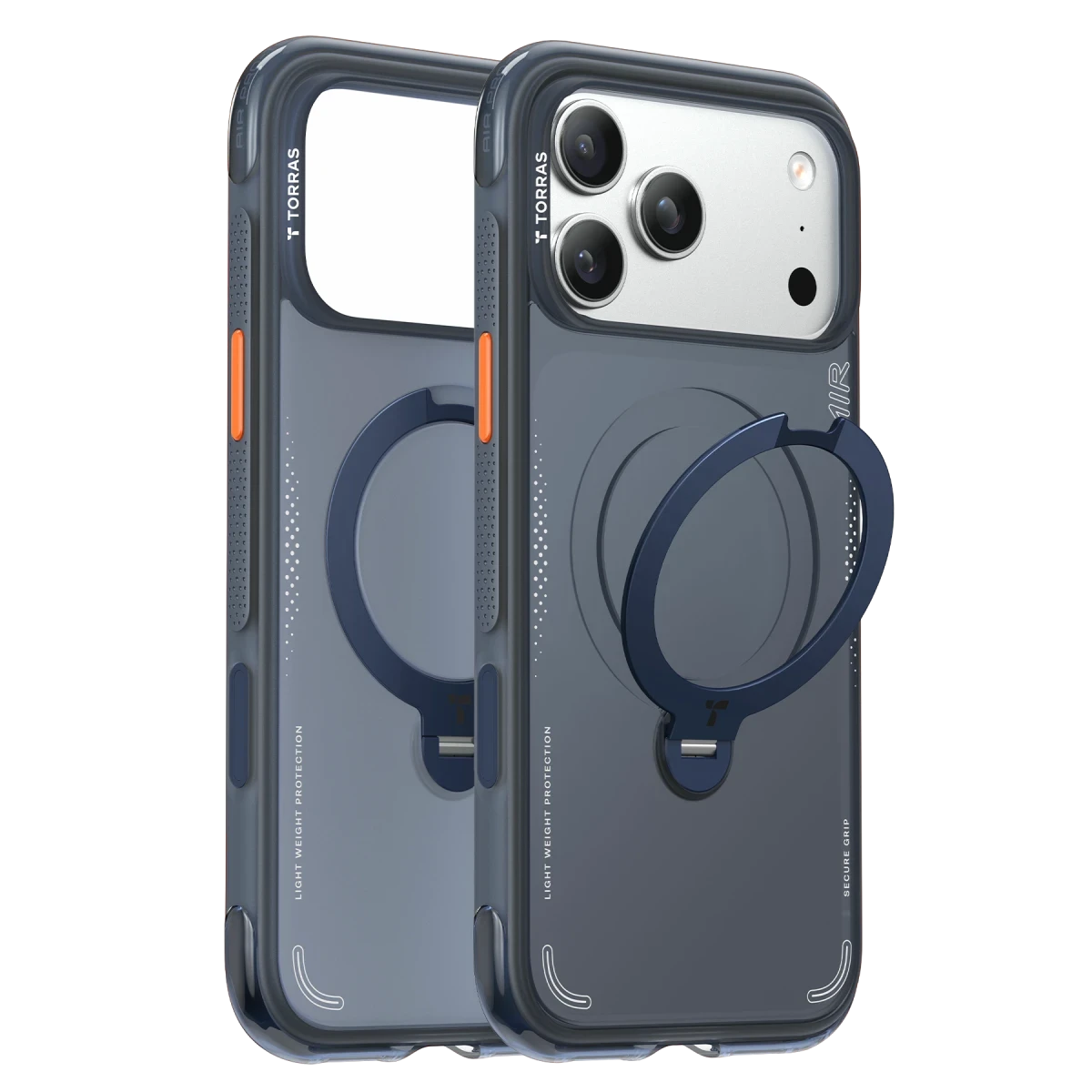 Torras Apple iPhone 17 Pro O Stand Spin Air Serisi Magsafe Kılıf - Lacivert