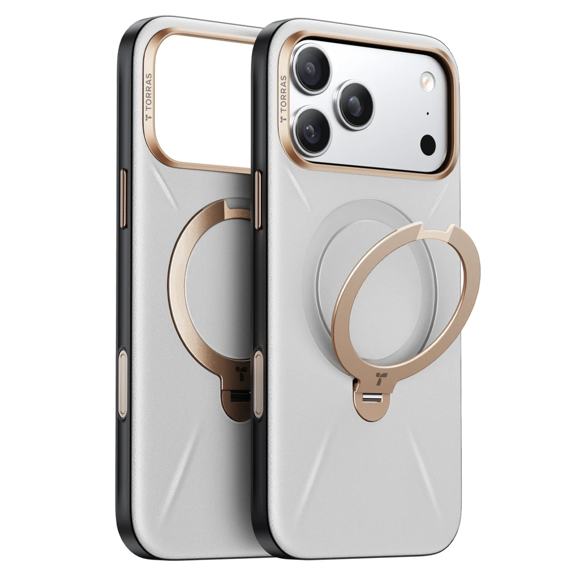 Torras Apple iPhone 17 Pro O Stand Spin VegSkin Serisi Magsafe Kılıf - Gri