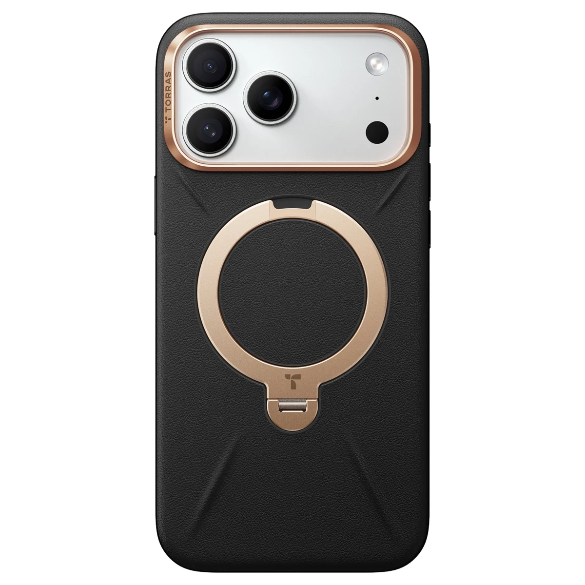 Torras Apple iPhone 17 Pro O Stand Spin VegSkin Serisi Magsafe Kılıf - Siyah