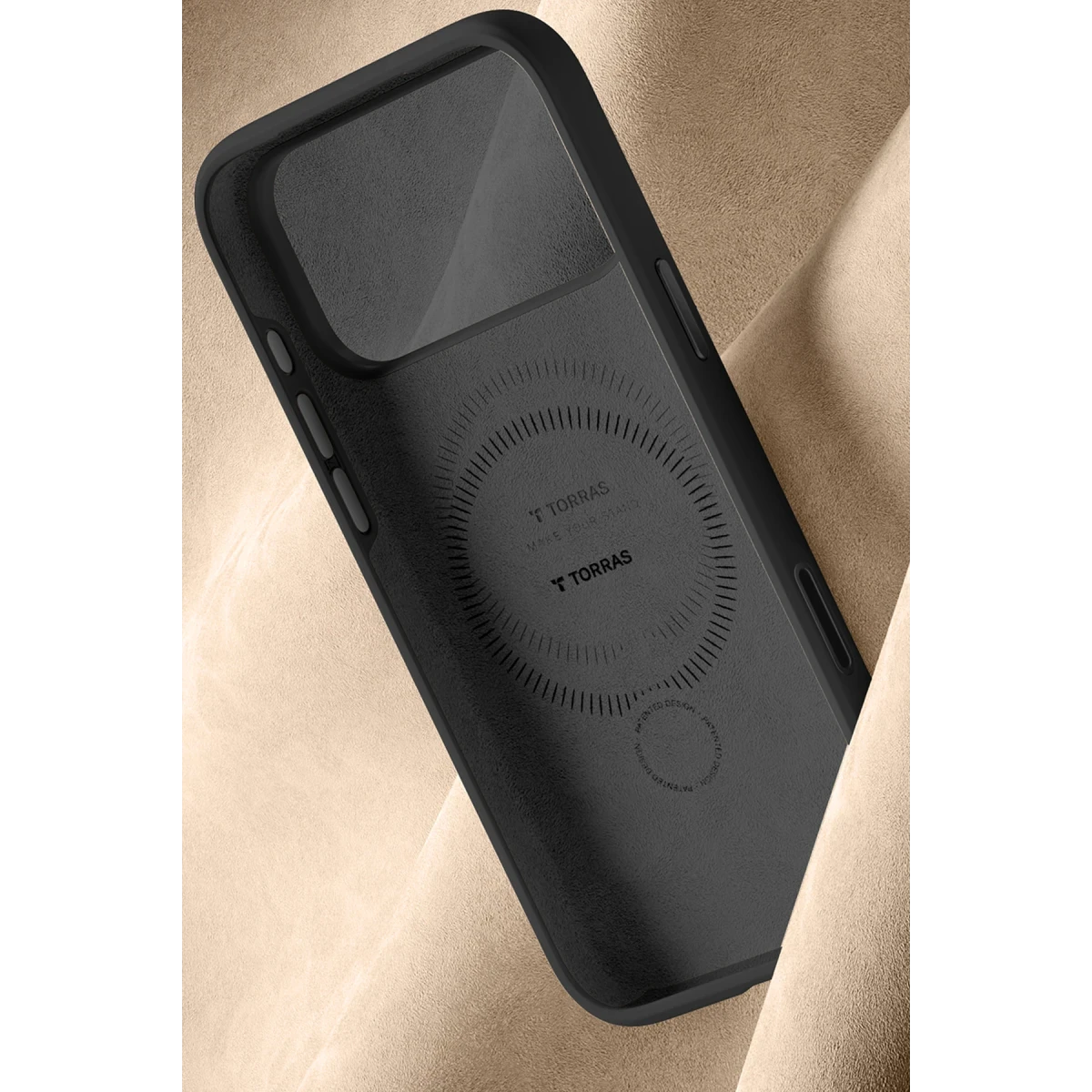 Torras Apple iPhone 17 Pro O Stand Spin Silicone Serisi Magsafe Kılıf - Siyah
