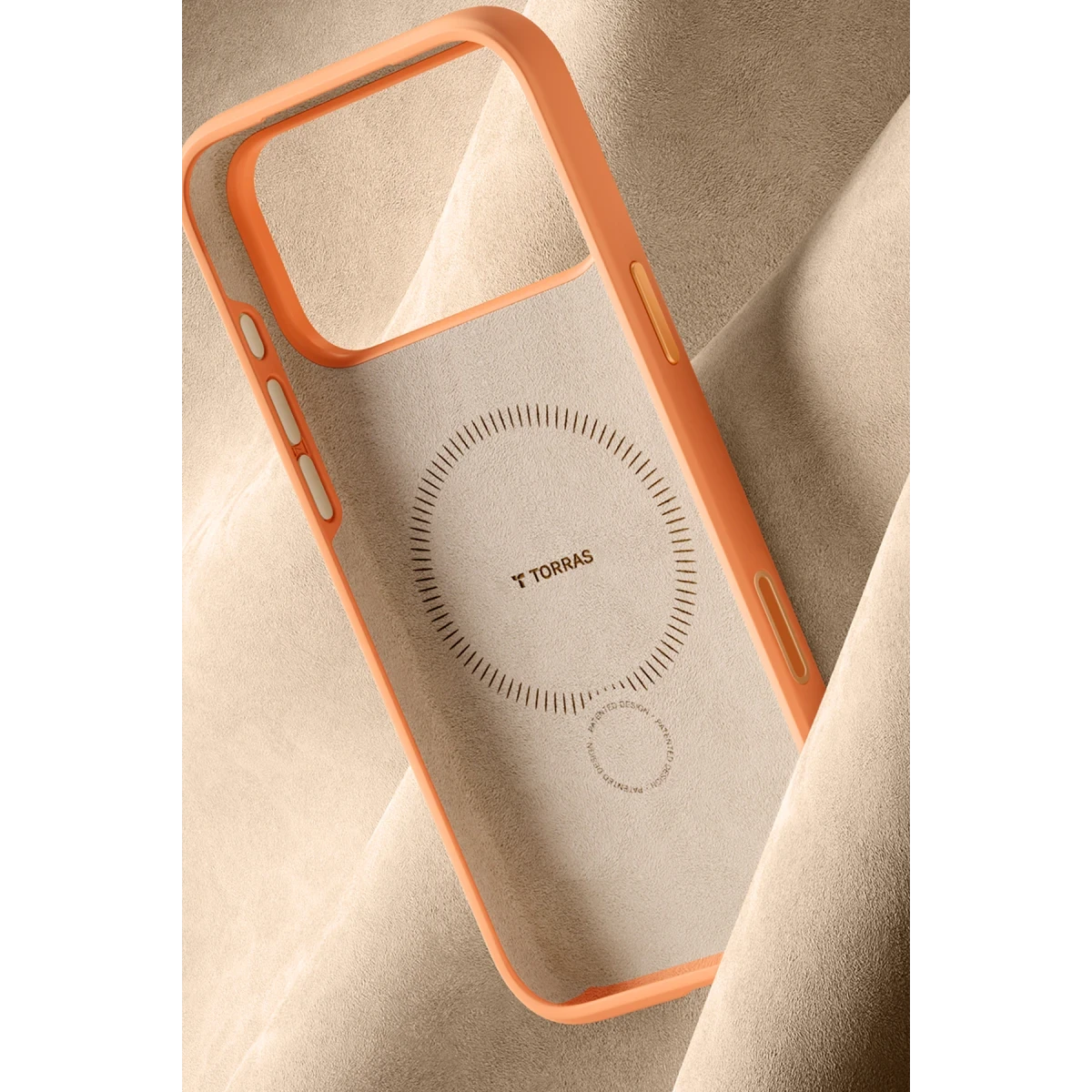 Torras Apple iPhone 17 Pro O Stand Spin Silicone Serisi Magsafe Kılıf - Turuncu