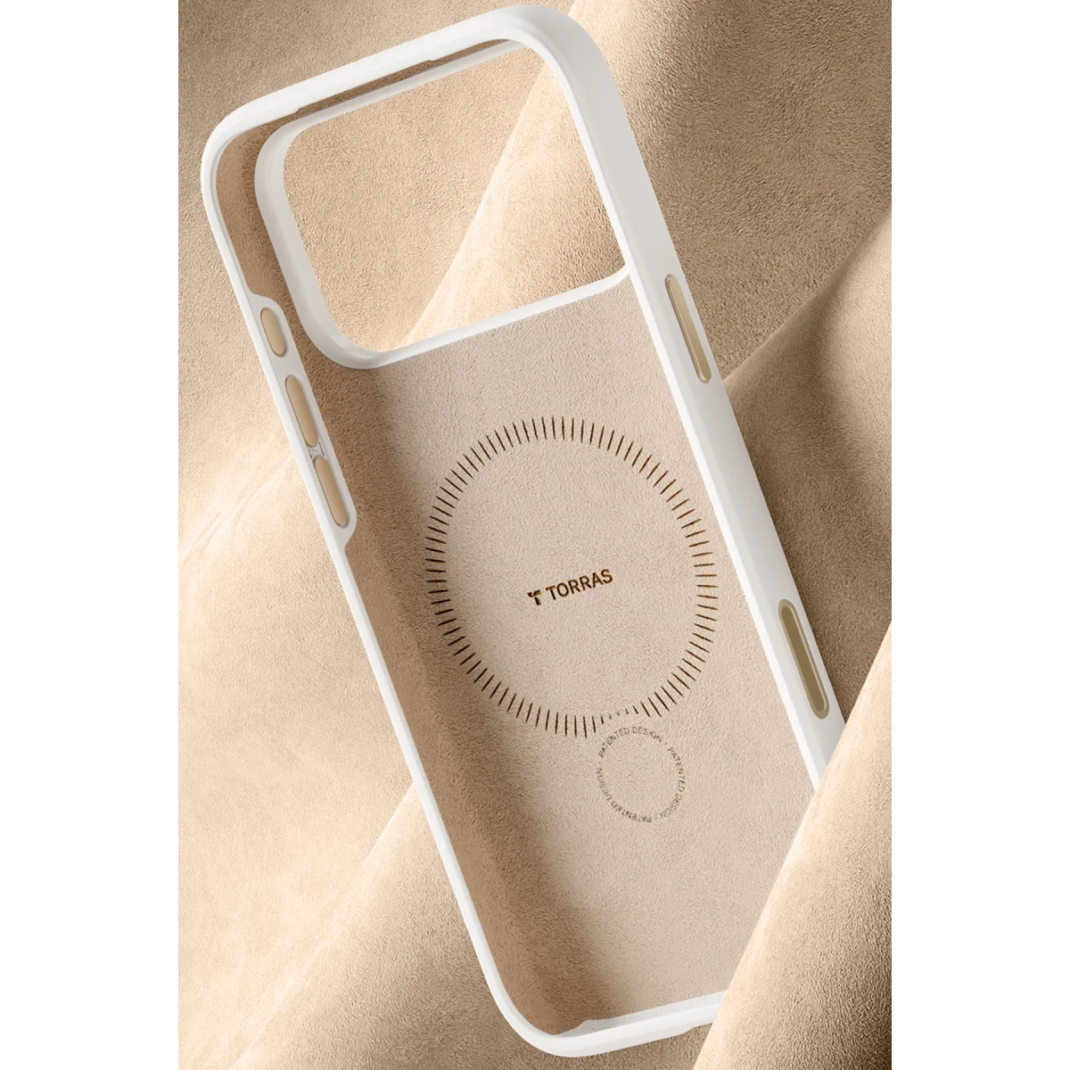 Torras Apple iPhone 17 Pro Max O Stand Spin Silicone Serisi Magsafe Kılıf - Beyaz