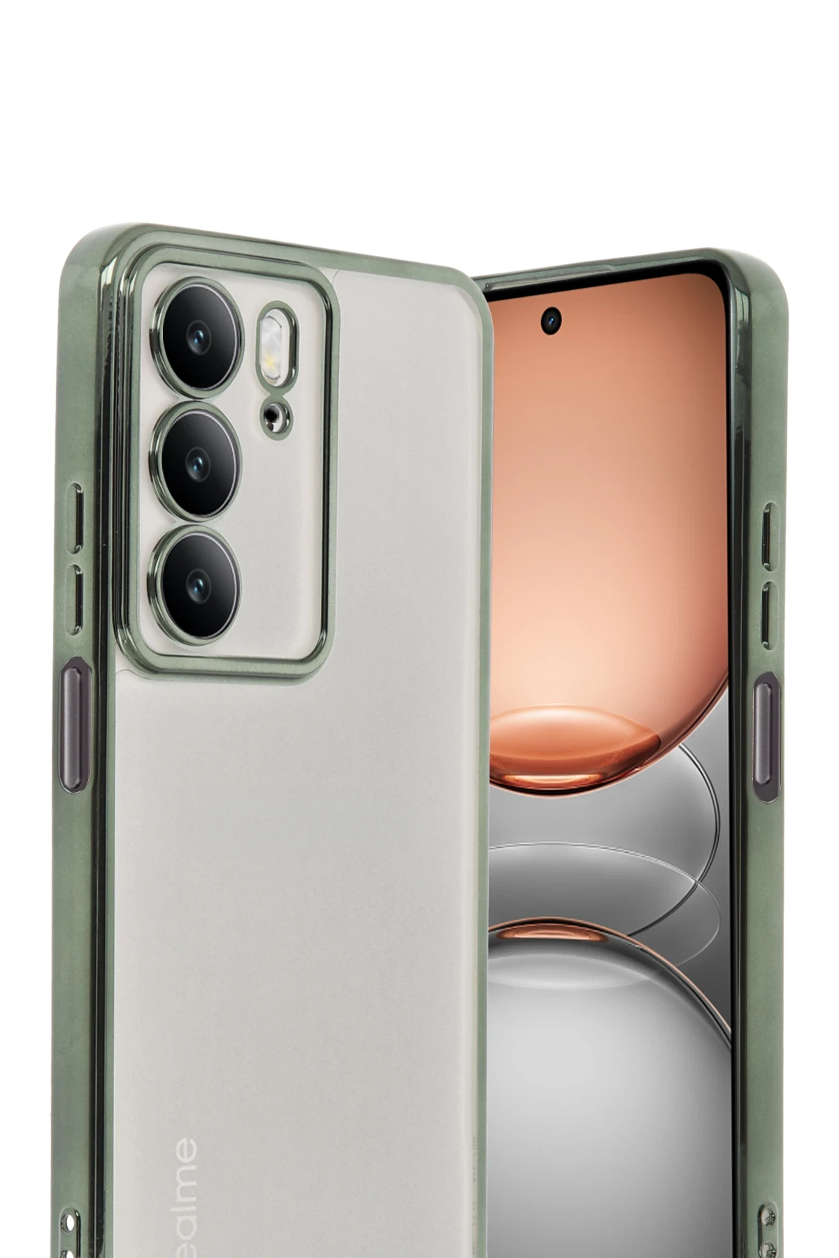 Newface Realme C75 4G Kılıf Razer Lensli Silikon - Yeşil