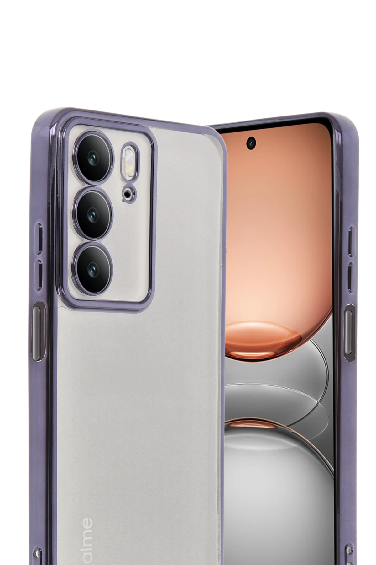 Newface Realme C75 4G Kılıf Razer Lensli Silikon - Mor