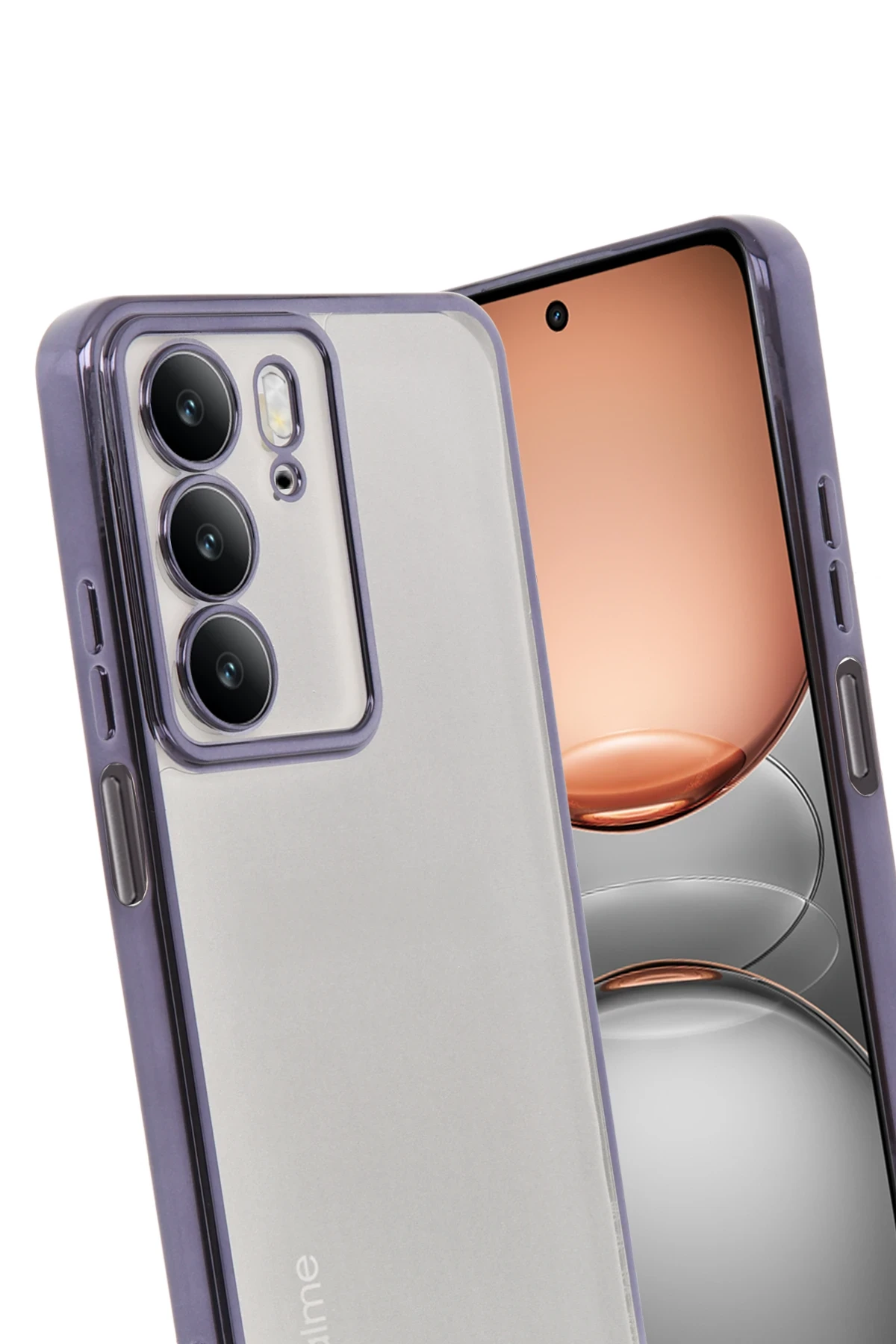Newface Realme C75 4G Kılıf Razer Lensli Silikon - Mor