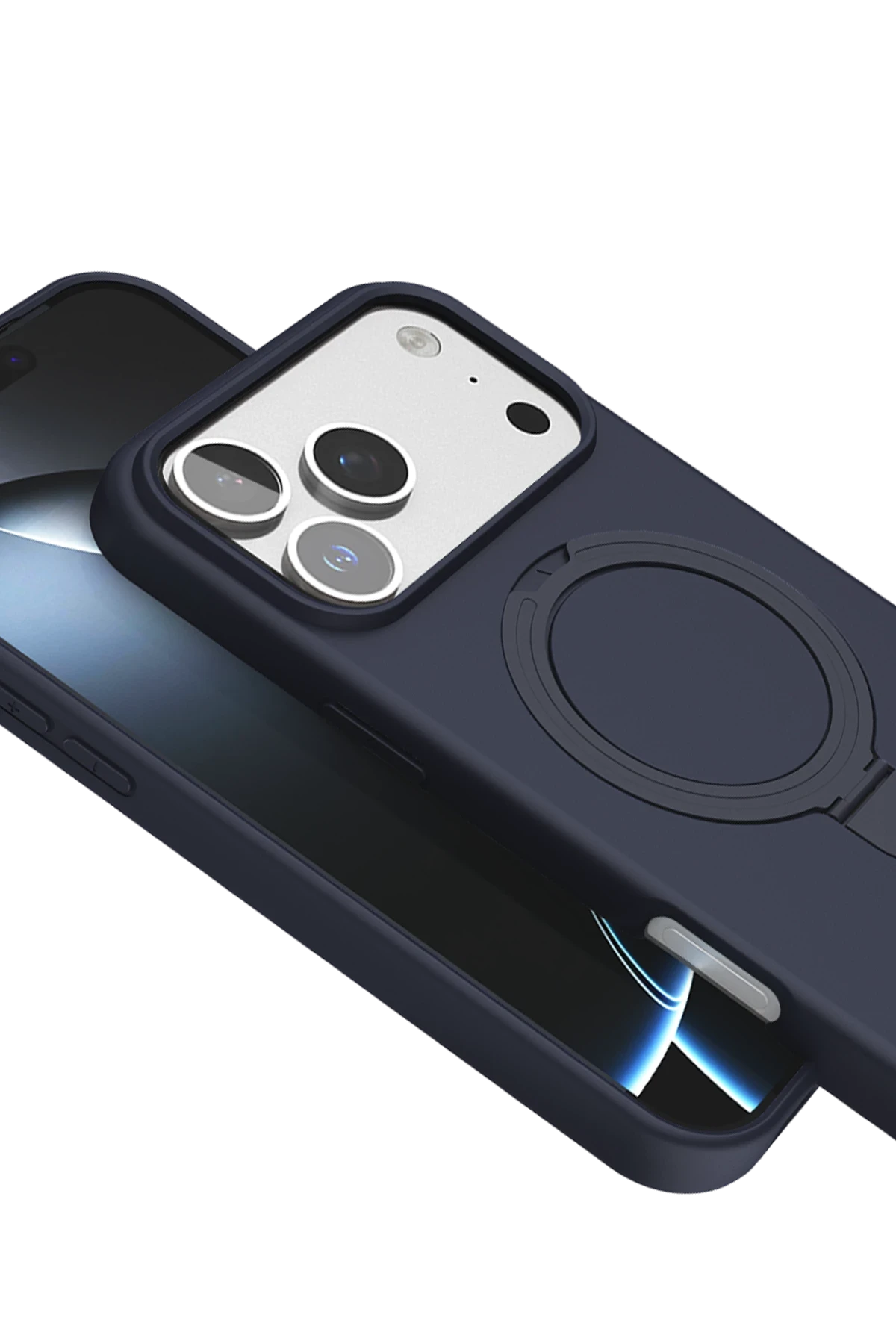 Newface Apple iPhone 17 Pro Max Regal Magsafe Standlı Kapak - Lacivert