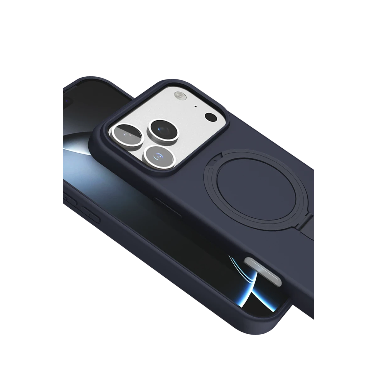 Newface Apple iPhone 17 Pro Max Regal Magsafe Standlı Kapak - Lacivert