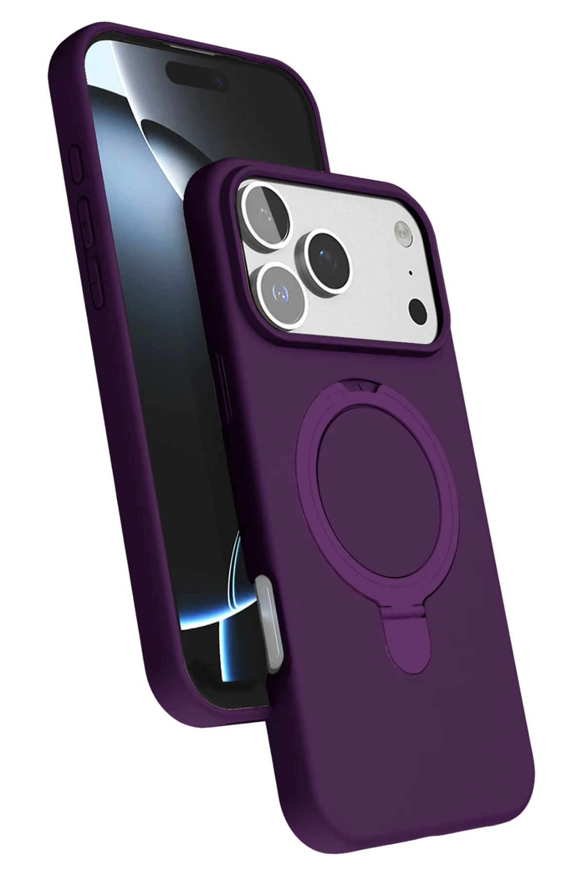 Newface Apple iPhone 17 Pro Regal Magsafe Standlı Kapak - Derin Mor