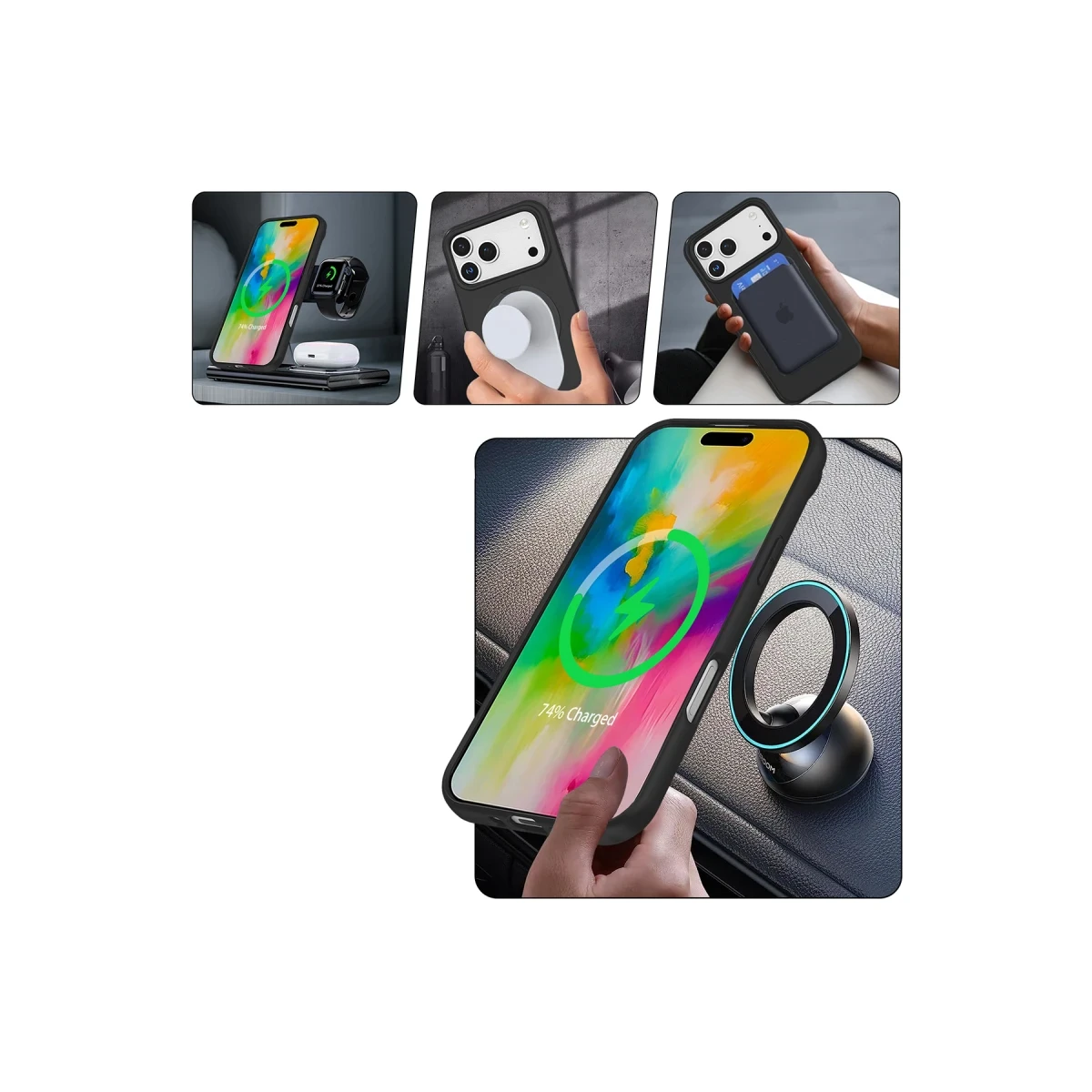 Apple iPhone 17 Pro Regal Magsafe Standlı Kapak - Lila