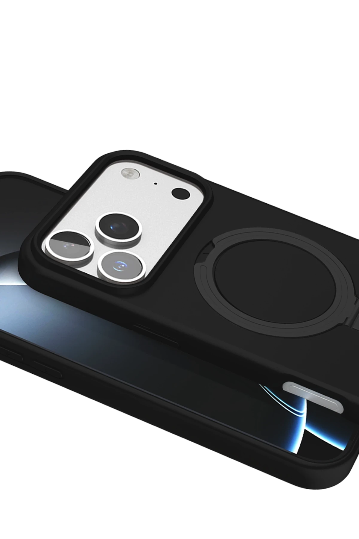 Newface Apple iPhone 17 Pro Regal Magsafe Standlı Kapak - Siyah