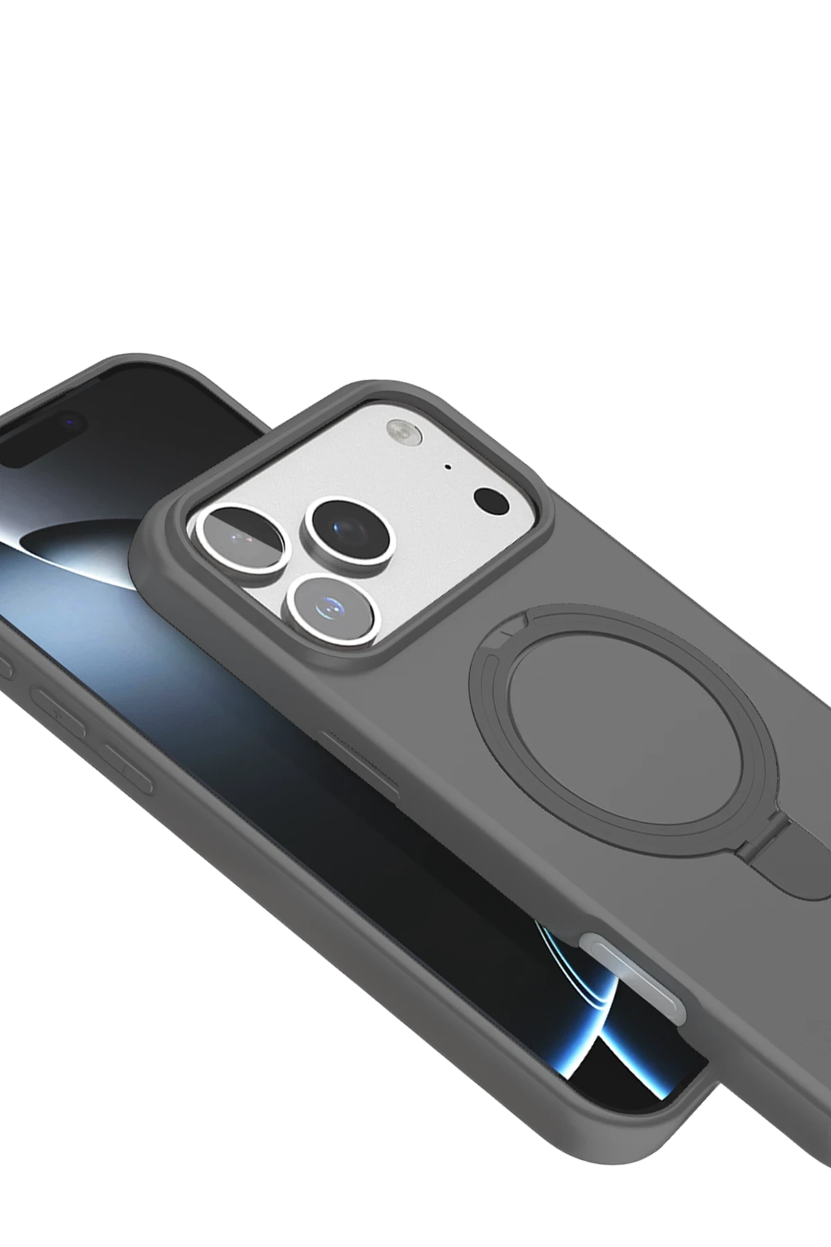 Newface Apple iPhone 17 Pro Regal Magsafe Standlı Kapak - Titan Gri
