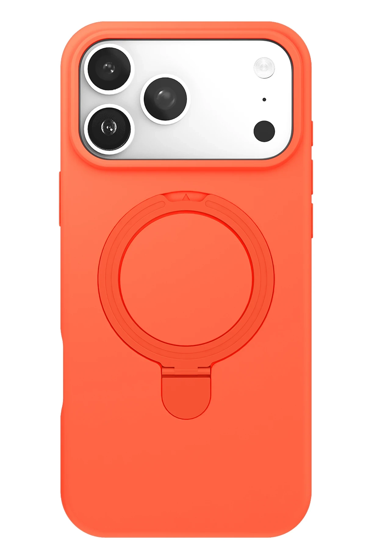 Newface Apple iPhone 17 Pro Regal Magsafe Standlı Kapak - Turuncu