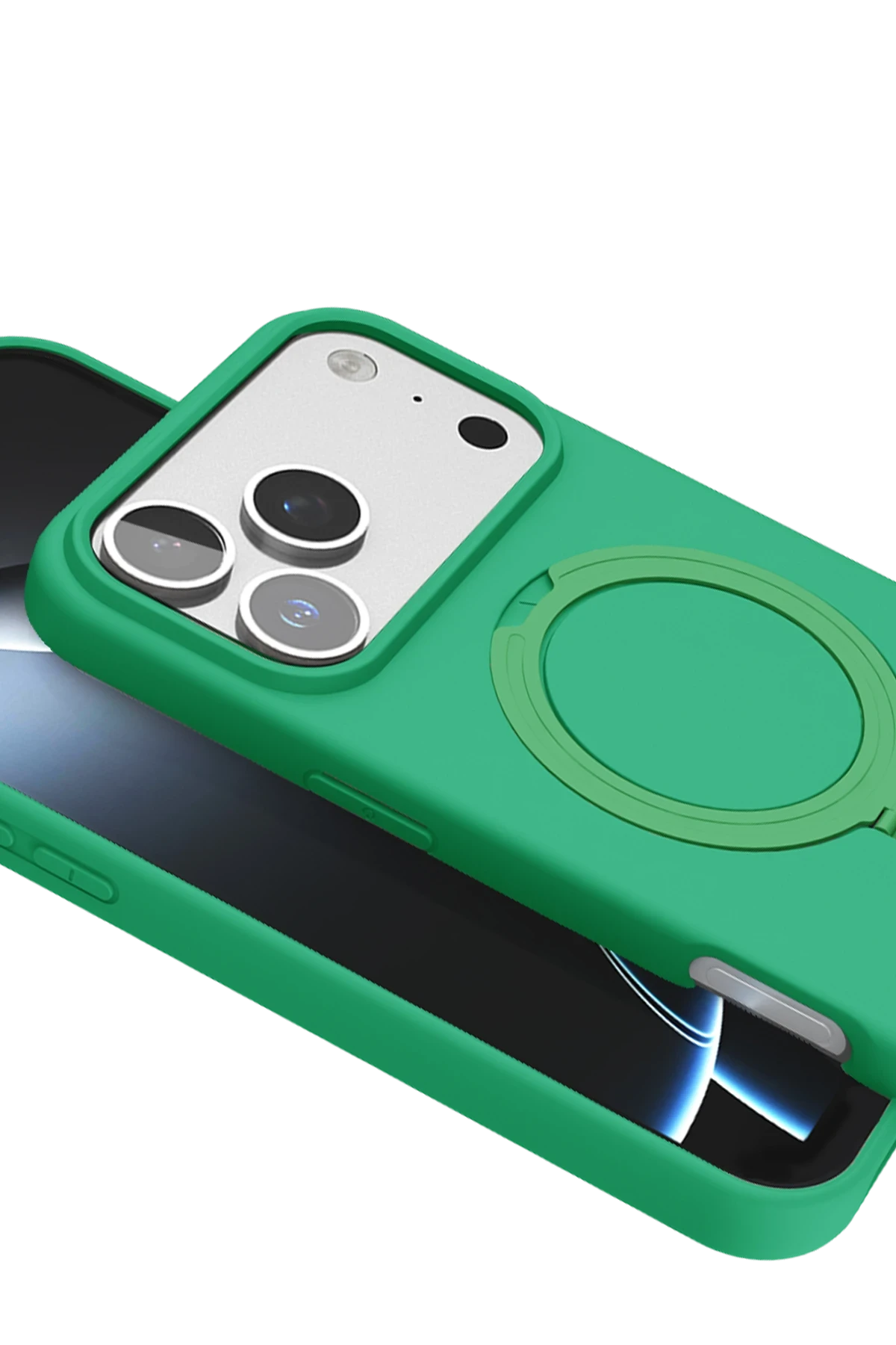 Newface Apple iPhone 17 Pro Regal Magsafe Standlı Kapak - Yeşil