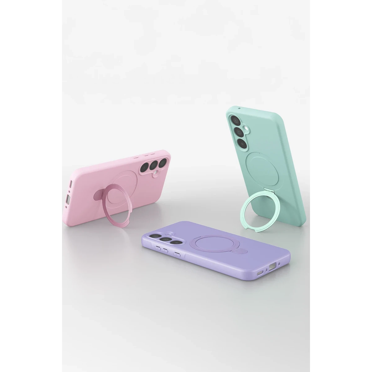 Newface Samsung Galaxy A55 5G Regal Magsafe Standlı Kapak - Açık Pembe — görsel 12