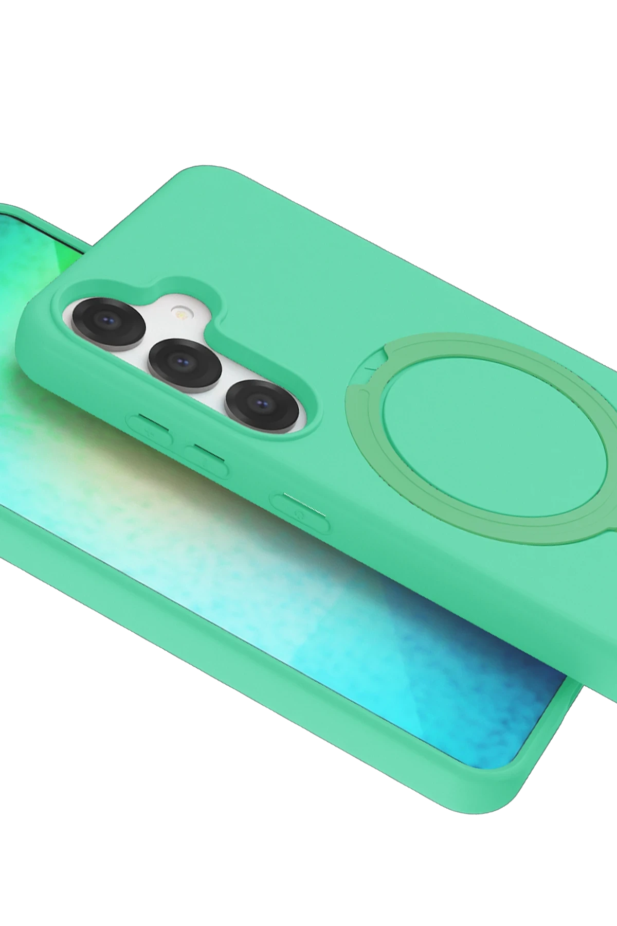Newface Samsung Galaxy S25 Regal Magsafe Standlı Kapak - Yeşil