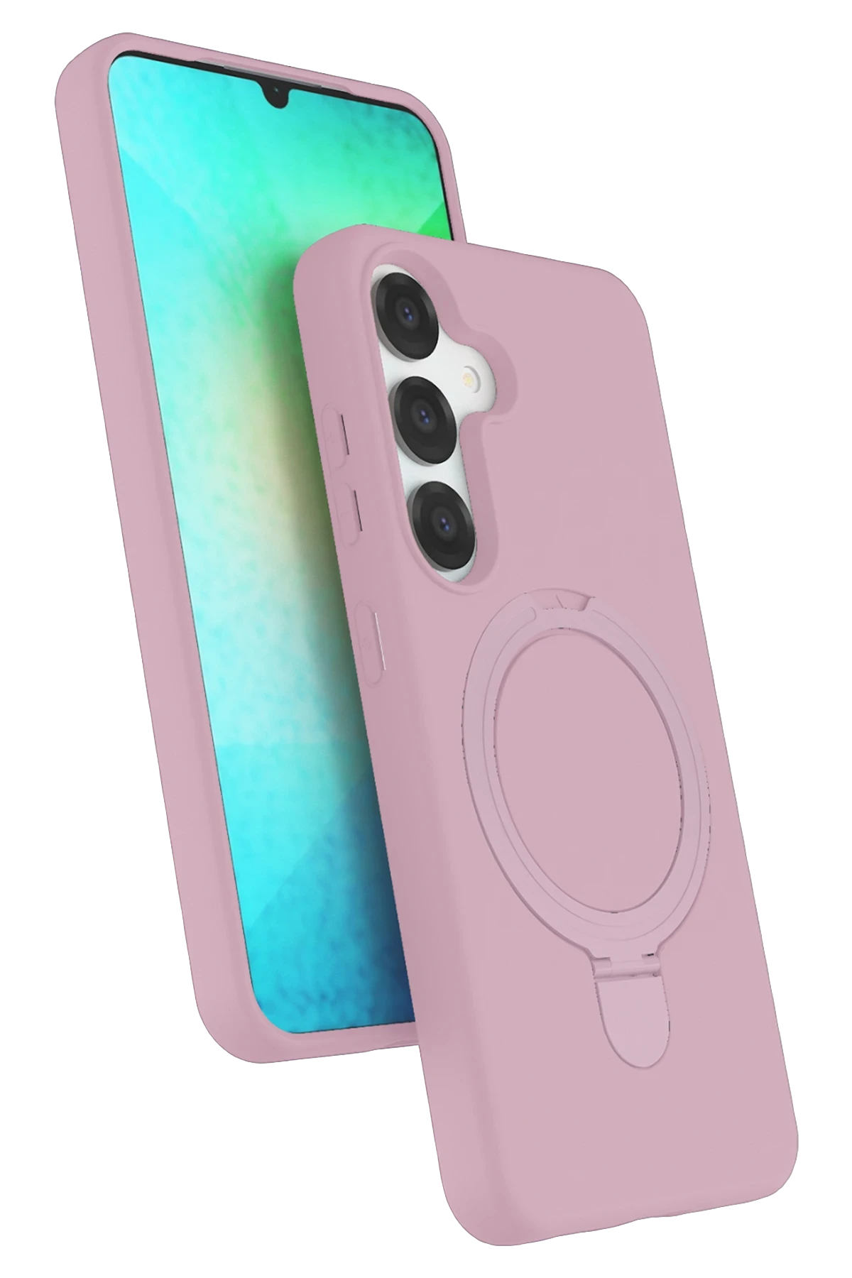 Newface Samsung Galaxy S25 Regal Magsafe Standlı Kapak - Açık Pembe
