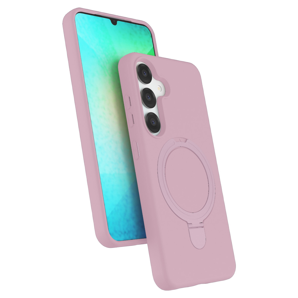 Newface Samsung Galaxy S25 Regal Magsafe Standlı Kapak - Açık Pembe — görsel 11
