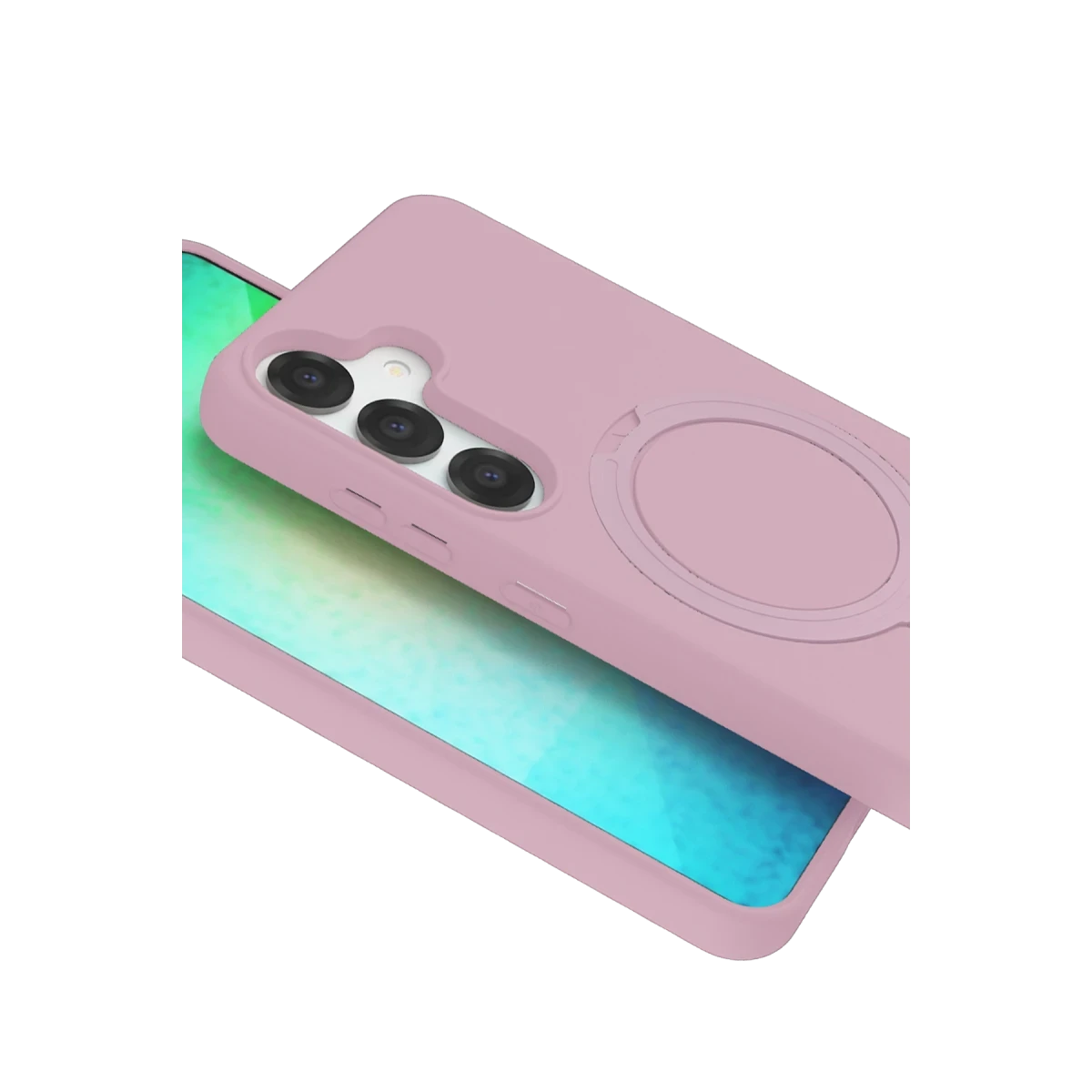 Newface Samsung Galaxy S25 Regal Magsafe Standlı Kapak - Açık Pembe — görsel 9