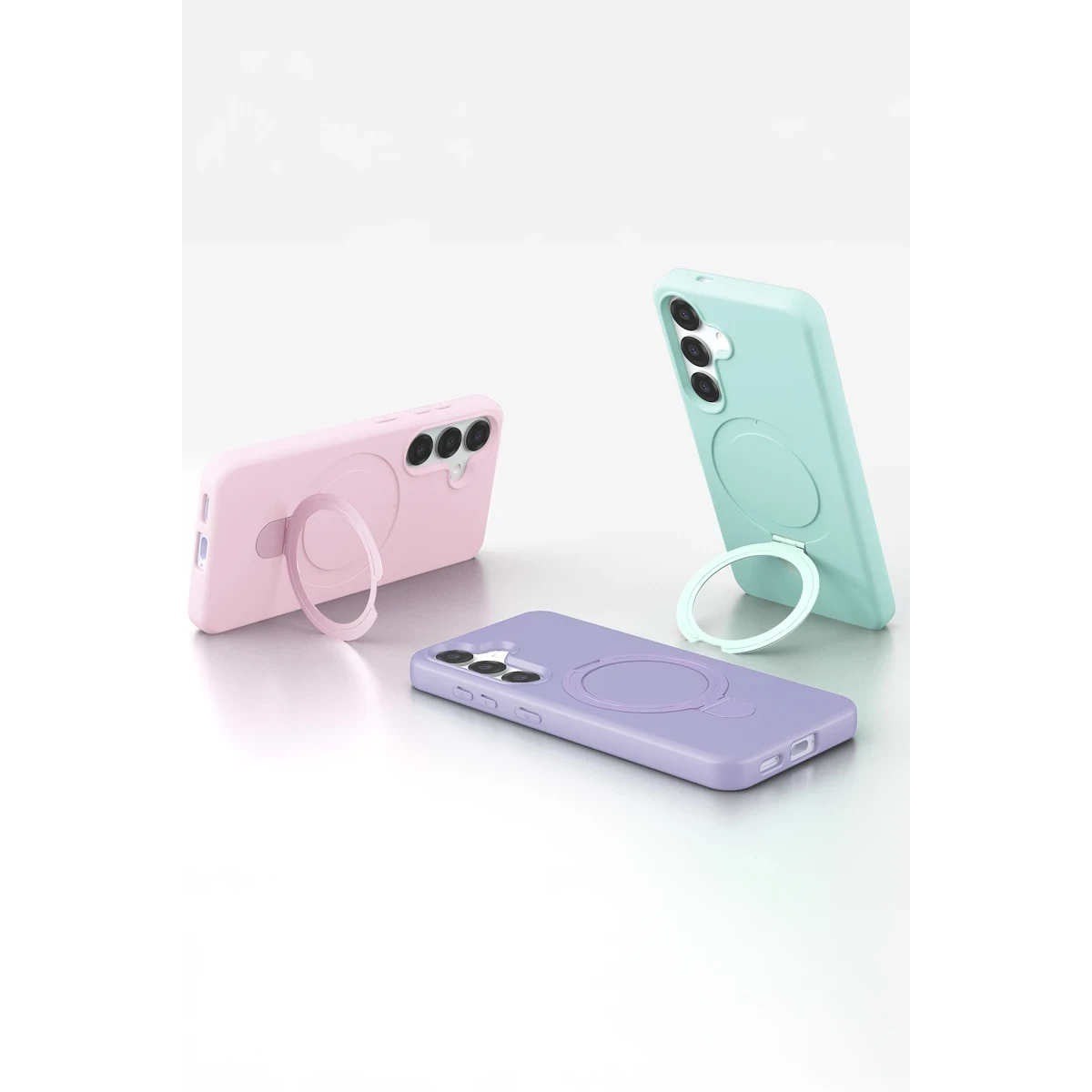 Newface Samsung Galaxy S25 Regal Magsafe Standlı Kapak - Açık Pembe — görsel 10