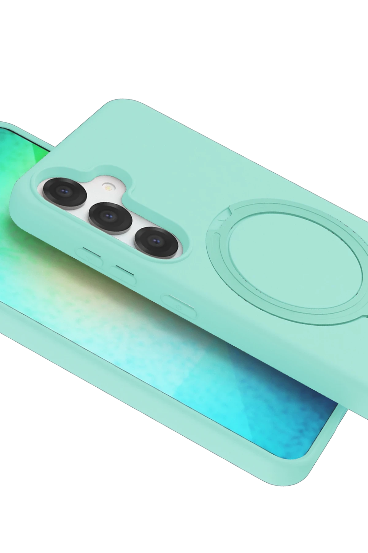 Newface Samsung Galaxy S25 Regal Magsafe Standlı Kapak - Su Yeşili
