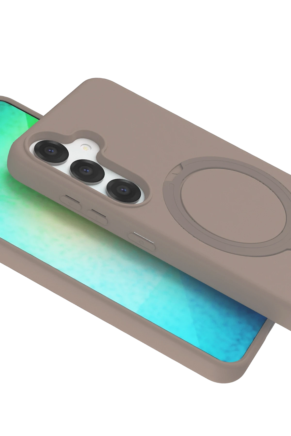 Newface Samsung Galaxy S25 Regal Magsafe Standlı Kapak - Çöl Titanyum