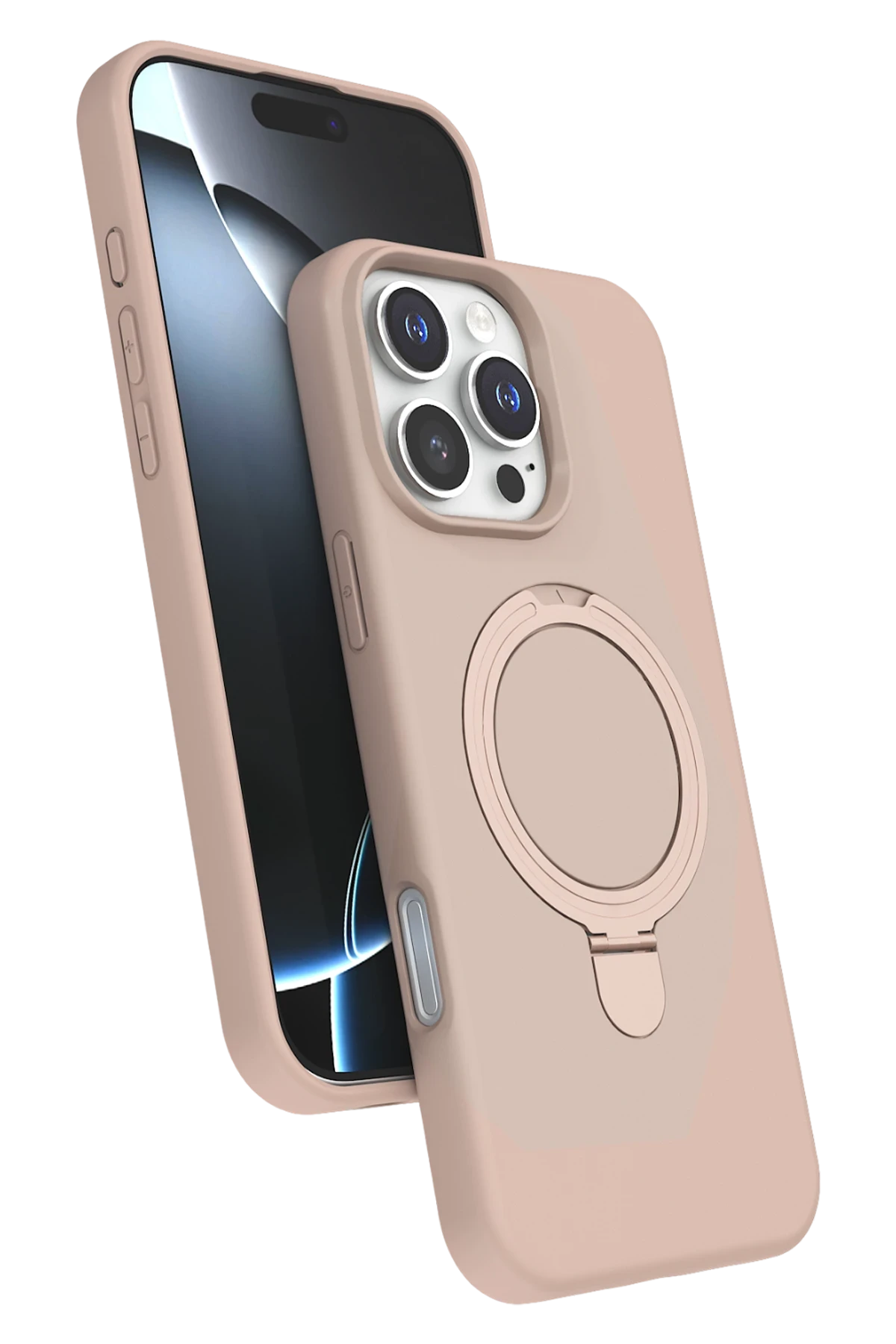 Newface Apple iPhone 16 Pro Regal Magsafe Standlı Kapak - Çöl Titanyum