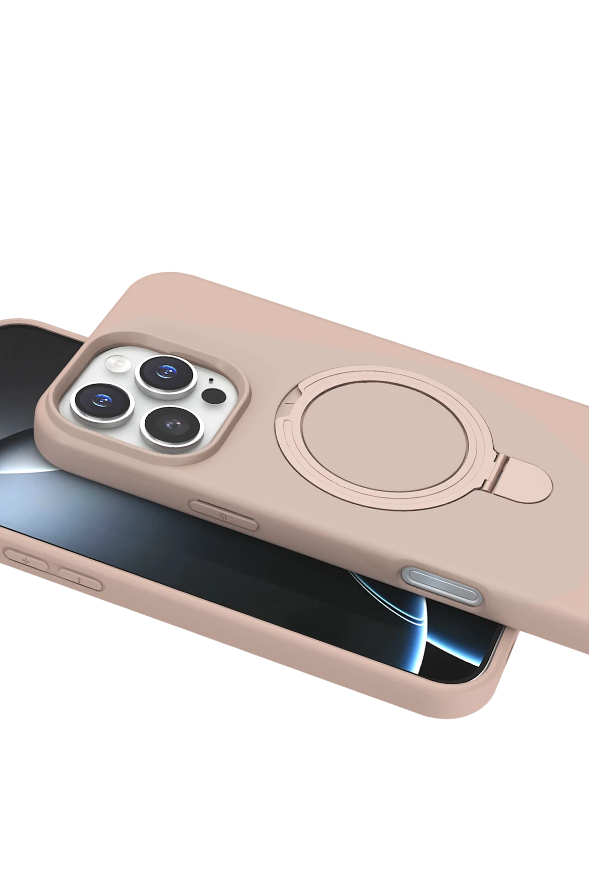 Newface Apple iPhone 16 Pro Max Regal Magsafe Standlı Kapak - Çöl Titanyum