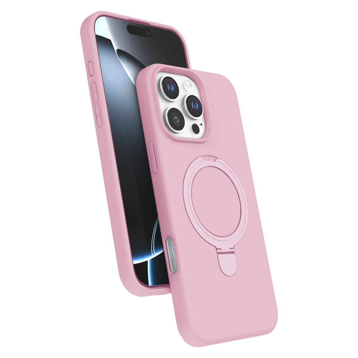 Newface Apple iPhone 16 Pro Max Regal Magsafe Standlı Kapak - Açık Pembe — görsel 11