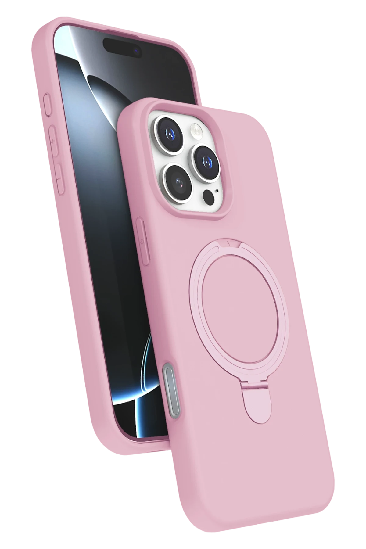 Newface Apple iPhone 16 Pro Regal Magsafe Standlı Kapak - Açık Pembe