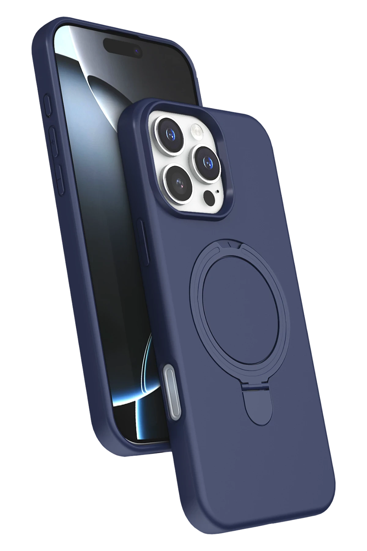 Newface Apple iPhone 16 Pro Regal Magsafe Standlı Kapak - Lacivert
